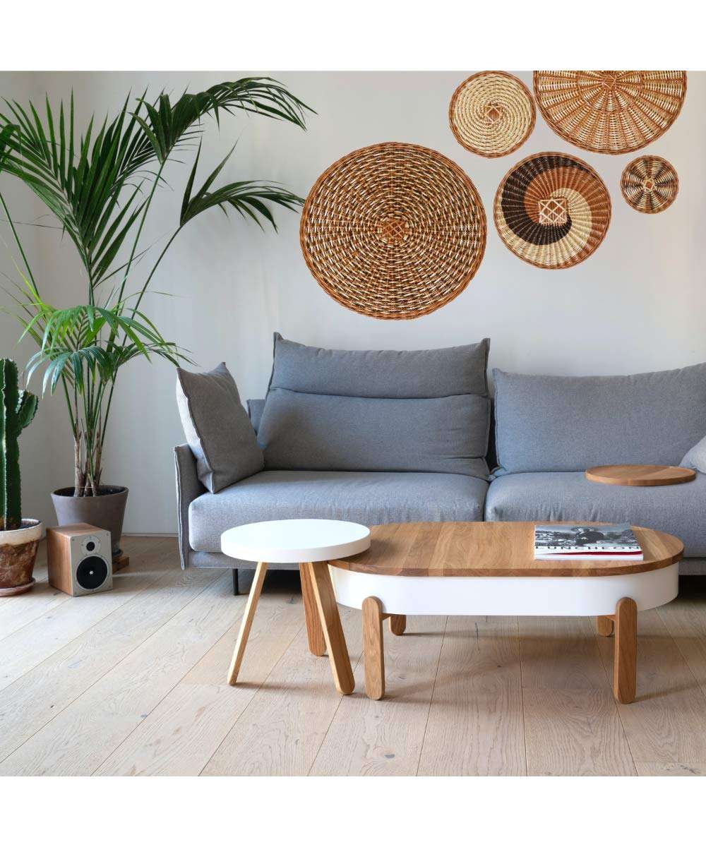 Kadam Haat Handmade Wicker Wall Plate | Wall Decor Hanging Wall Plates For Living Room Bedroom & Home Decoration (Colored, 12") 5