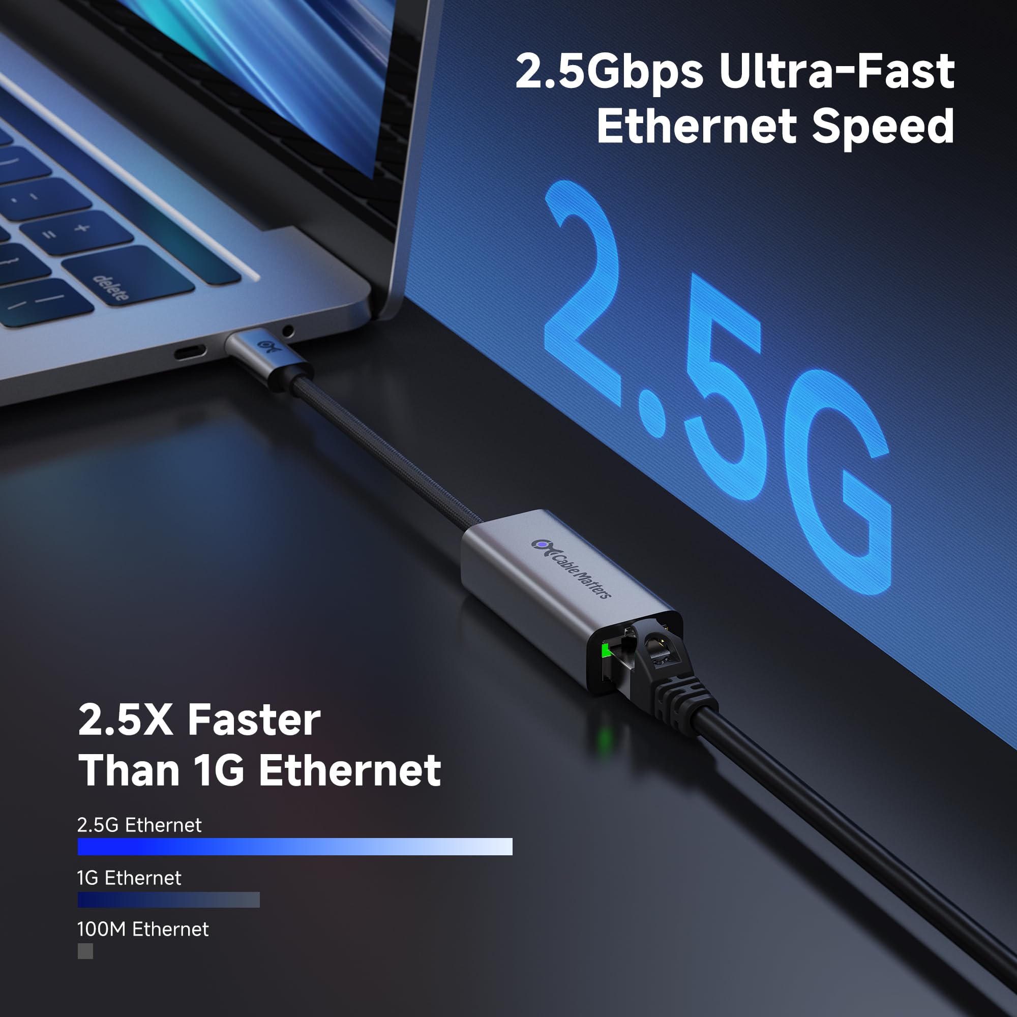 #1 Cable Matters 1-Pack USB C to 2.5Gb Ethernet Adapter, 2.5 Gigabit Network Speed, USB C to Ethernet Adapter #2 2-Pack 10Gbps USB to USB C Adapter for Fast Charging & High-Speed Data Transfer 4