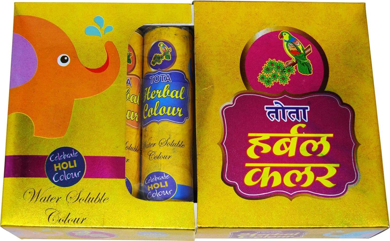 COTTONTE Herbal Holi Colour, Water Color Soluble, Celebration Pack Skin-Safe and No Irritation Herbal Holi Color Assorted Colours Box in 6 Colors (Box 2) 6