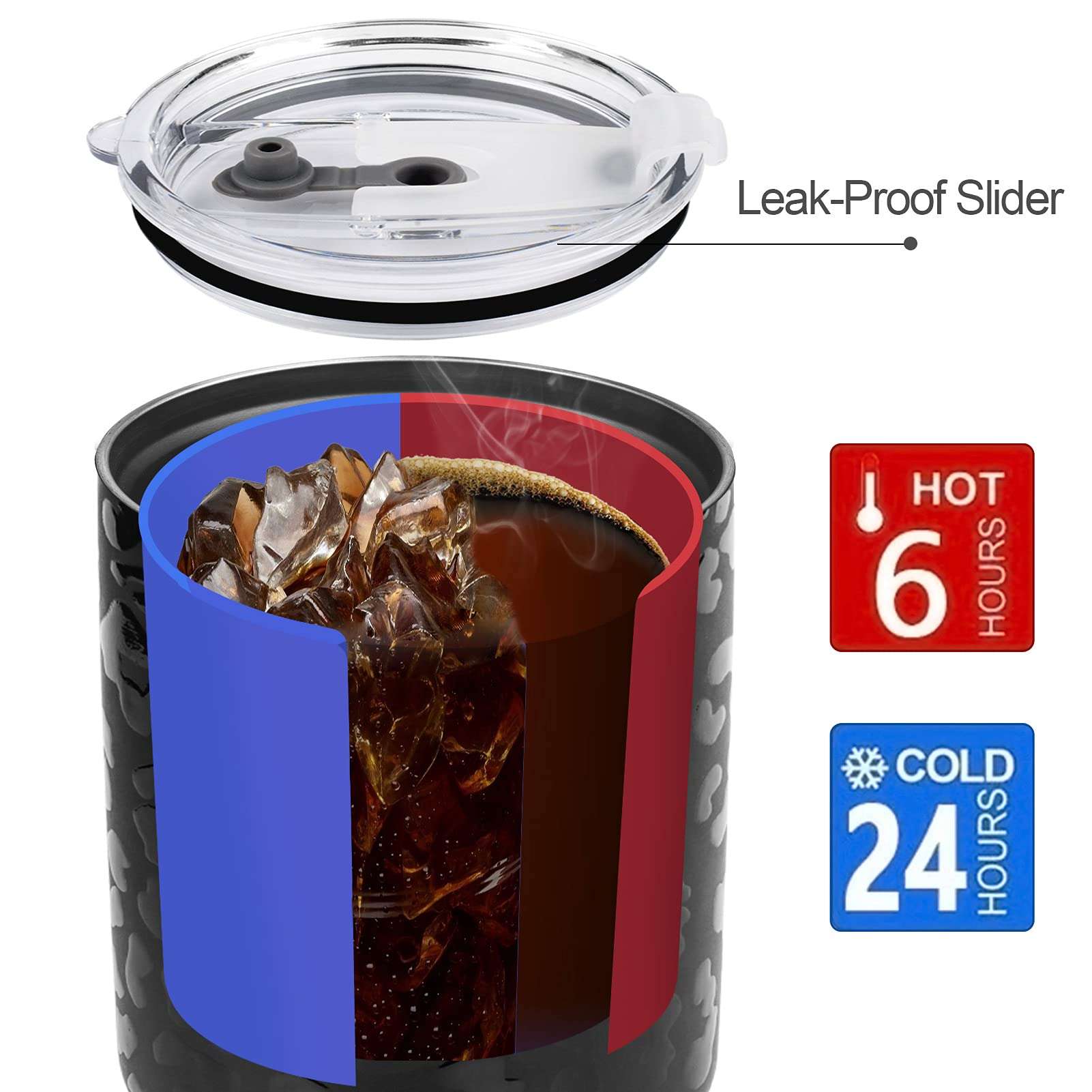 D·S 30oz Black Leopard Tumbler Stainless Steel Insulated Travel Mug with Straw Lid Cleaning Brush 4