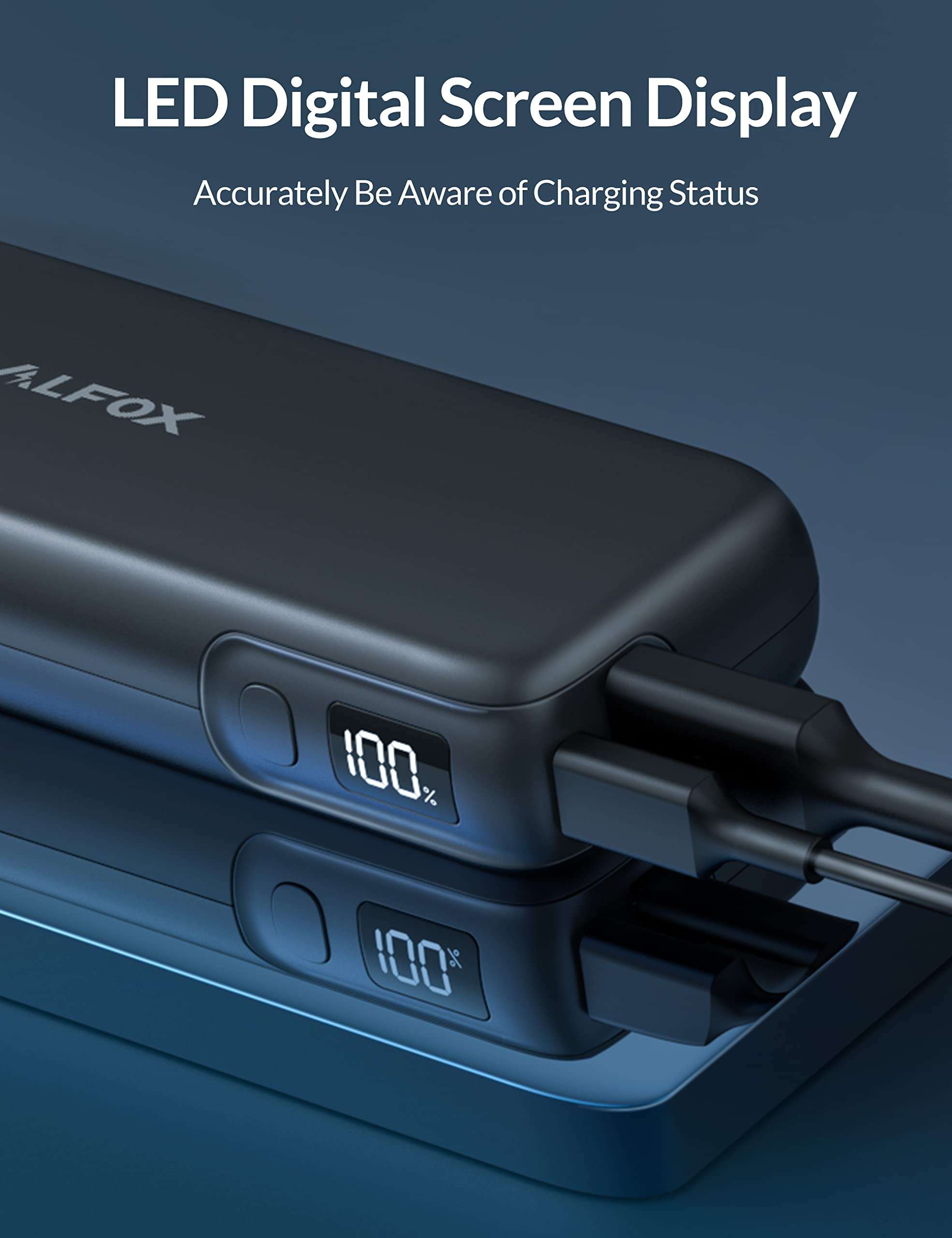 Alfox 30W Portable Charger Power Bank USB-C with PD Output,15000mAh Slim Fast Charging External Battery Pack Phone Charger for iPhone14/13 Pro Max, Samsung Galaxy S23,Steam Deck, iPad and More 4