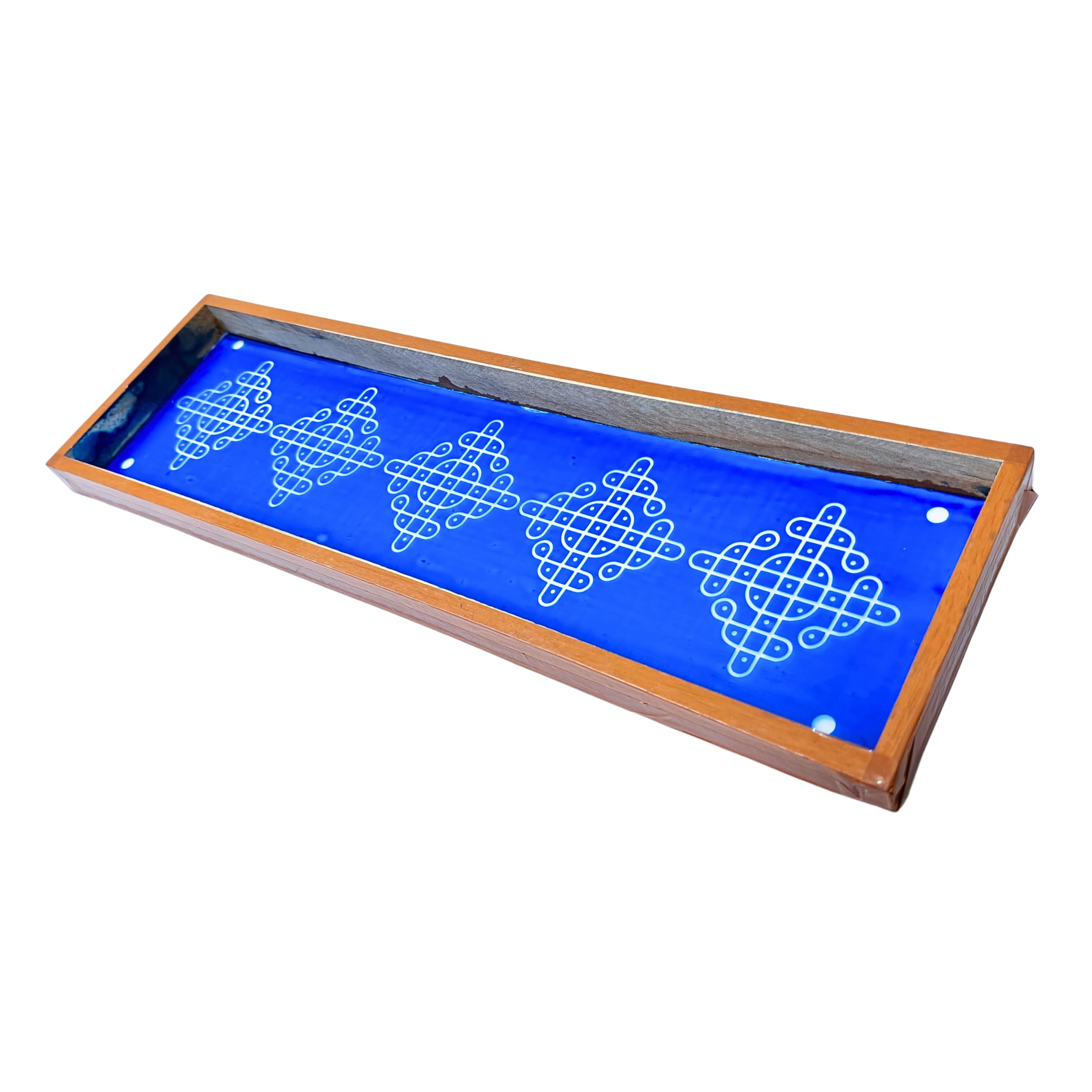Anciently Kambi Kolam Border Rangoli Stencil Wooden(Design 4), Rangoli Sacha Wooden, 1 Piece (17x5 Inches) 6