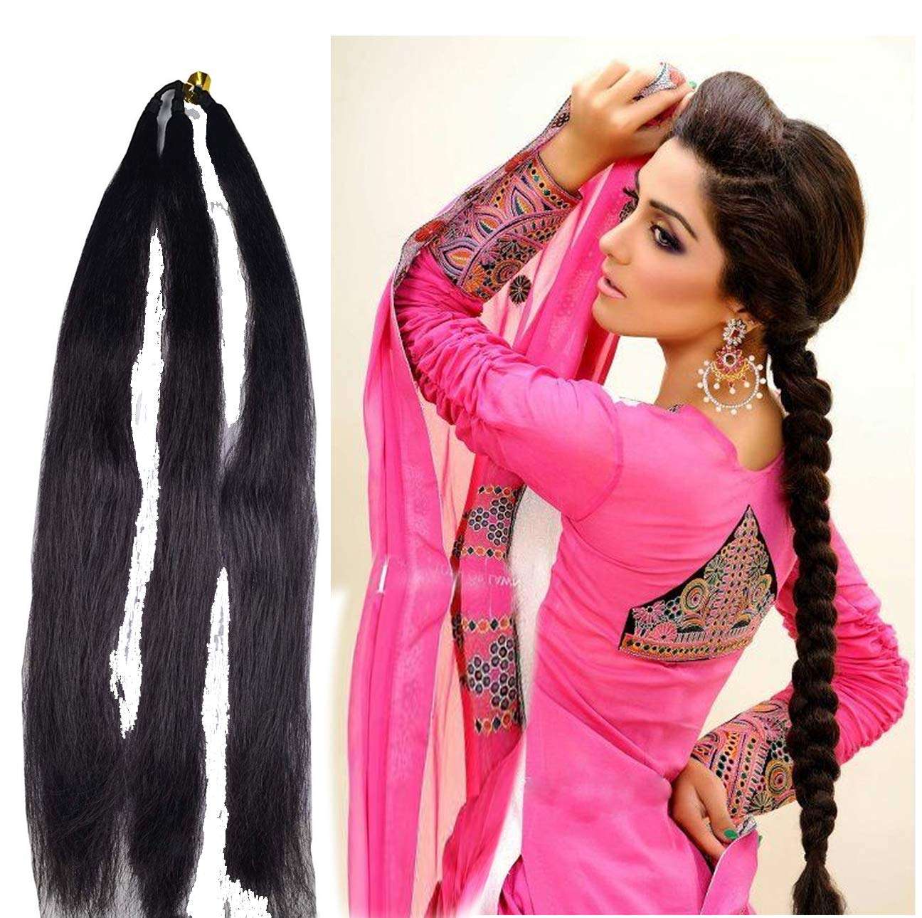 Pelo Hair Extensions For Women And Girls/Parandi Used As Braid/Parandi Choti Hair For Women Black Pack Of 1 (m1) 1