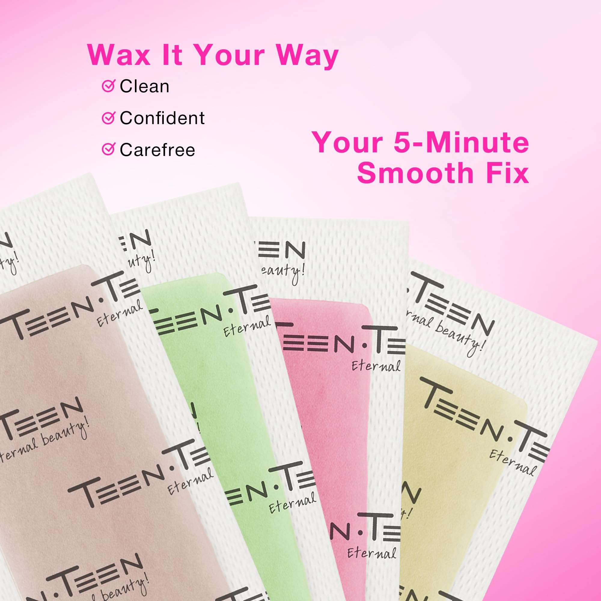 TEEN TEEN Body Wax Strips for Women | 20 Non-Woven Waxing Strips for Face, Legs, Underarms | Removes Unwanted Hair for Smooth, Long-Lasting Results, Chocolate, 20Pcs 6