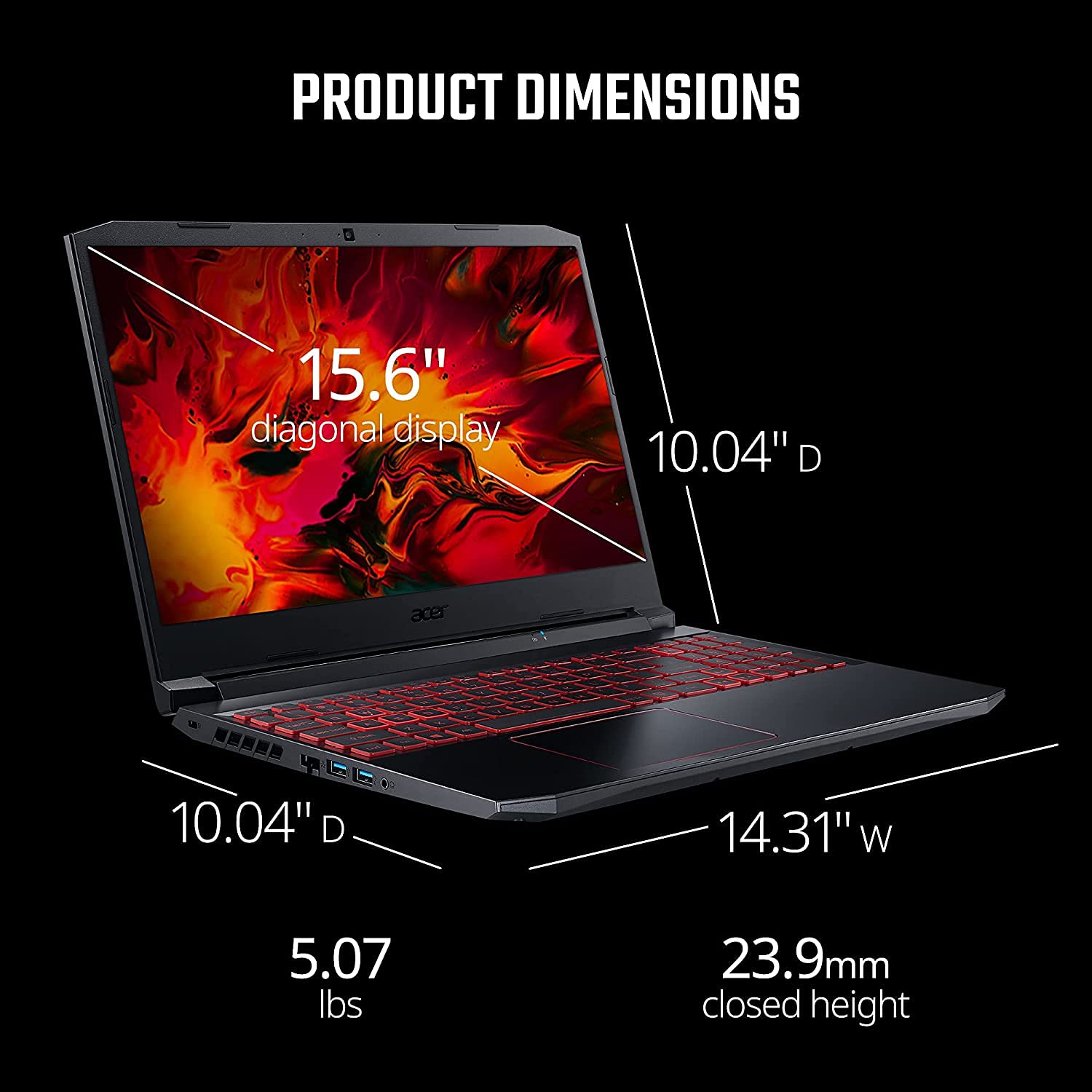 Acer Nitro 5 Gaming Laptop 15.6" FHD IPS Display Intel i5-9300H Quad Core Prosessor 16GB DDR4 Dual 256GB NVMe SSD NVIDIA GeForce GTX 1650 Wi-Fi 6 Backlit Keyboard Windows 10 w/ RE USB3.0 Flash Drive 6
