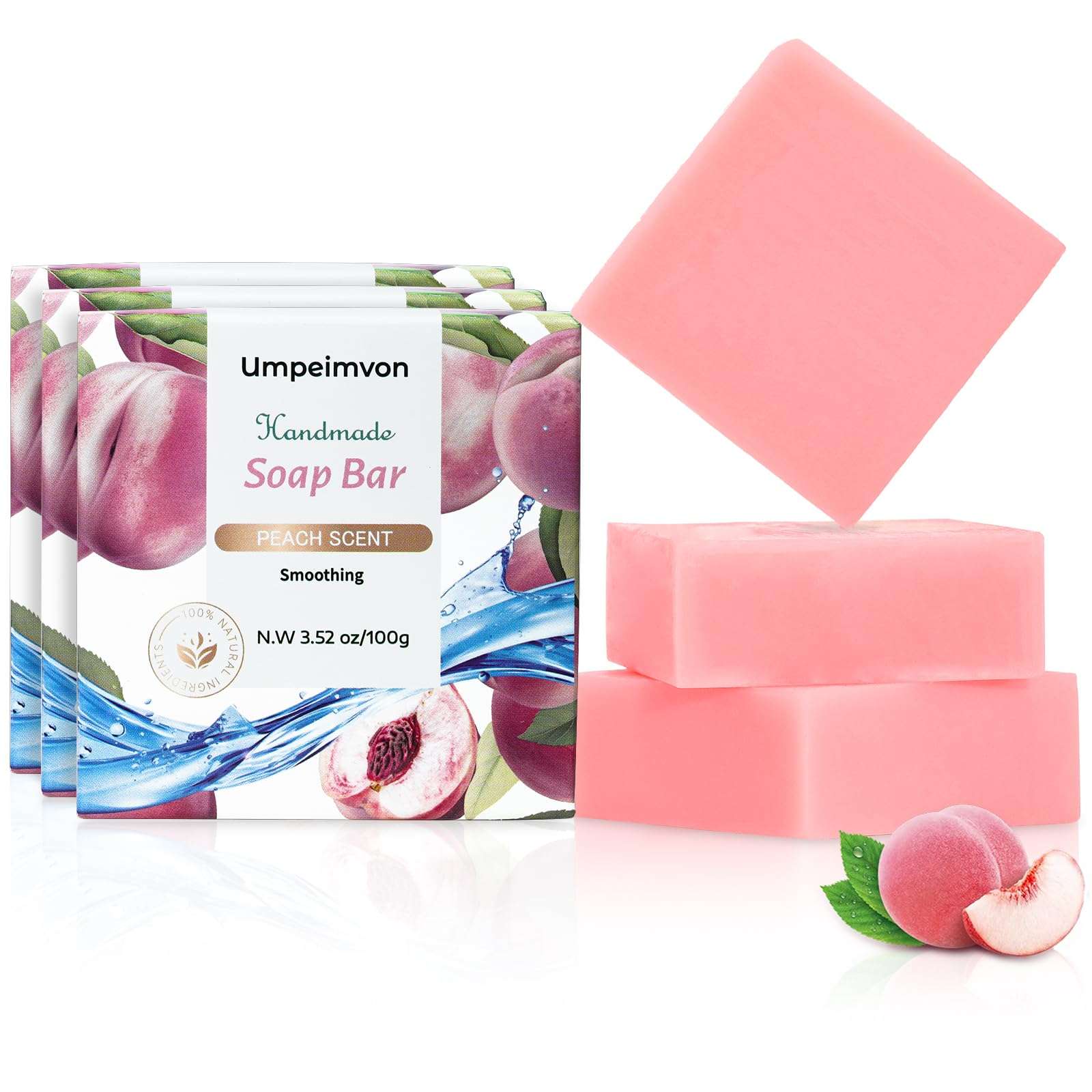 Umpeimvon 3 Pack Natural Bar Soap for Women & Men, Handmade Soap for Face Body, Body Bath Bars Cleansing & Moisturizing 1