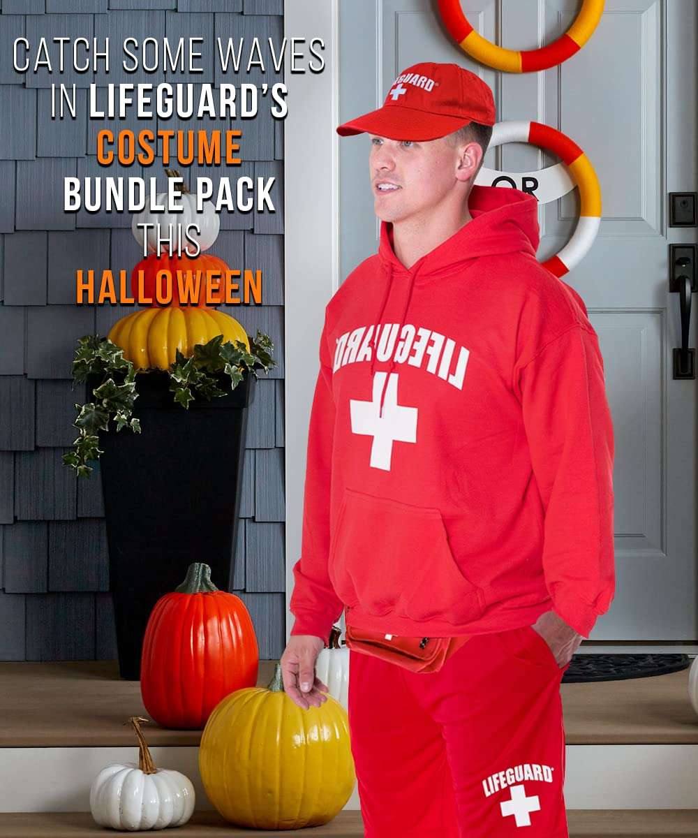 LIFEGUARD Officially Licensed Mens Halloween Costume Combo Pack Hoodie, Shorts, Hat, Fanny Pack … 3