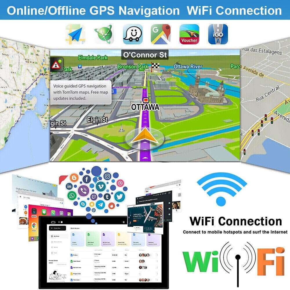 EWLSAC Android 13.0 Car Stereo Double Din for Subaru Forester 2002-2008 9 Inch HD Touch Screen Car Audio Multimedia Receiver with Carplay Android Auto GPS Radio Navigation Bluetooth Camera(2G+32G) 4