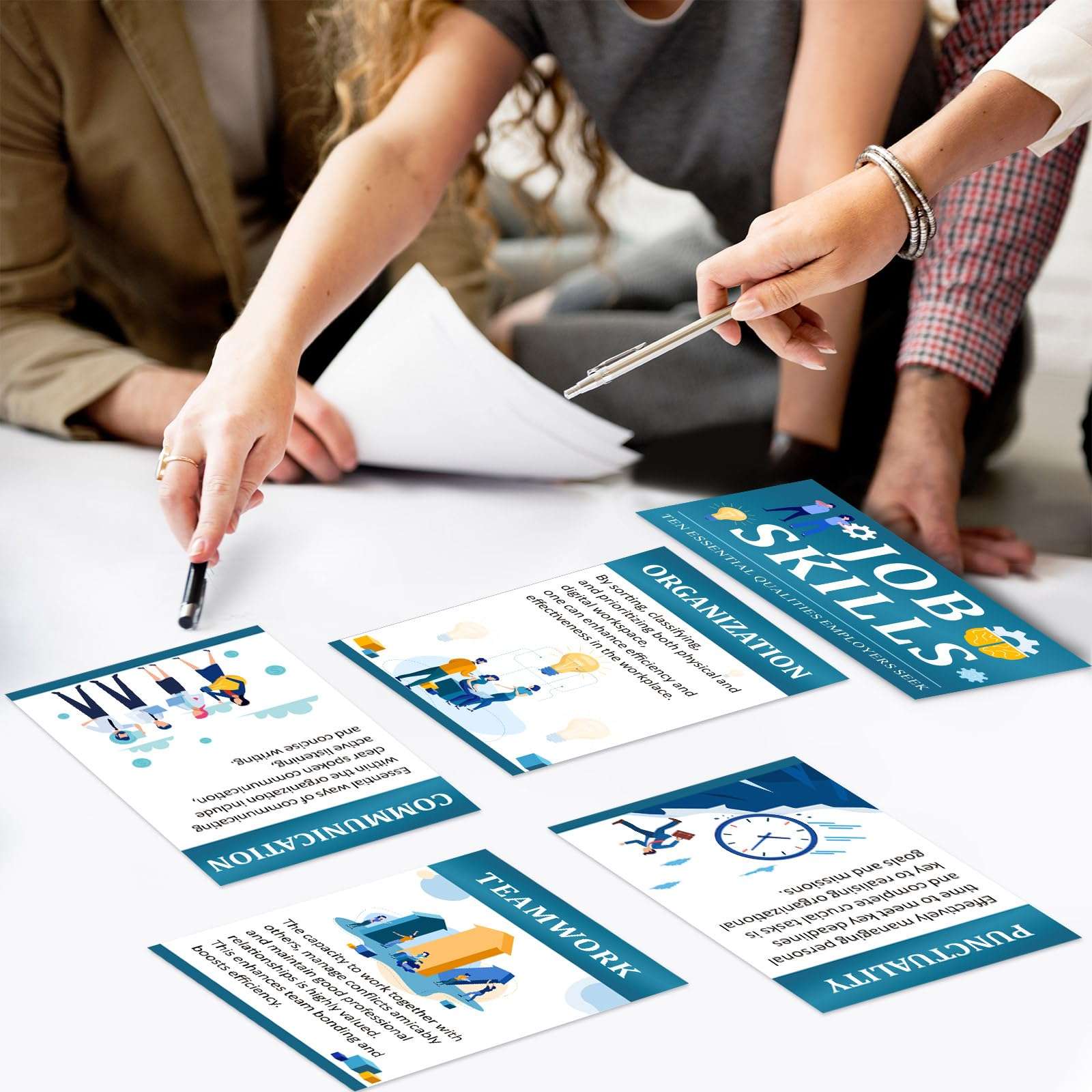 Outus 11 Pcs Job Skills Posters High School College Classroom Decorations Essential Qualities Employers Seek Career Posters Graduation Educational Bulletin Board for Workplace Teacher Supplies 6