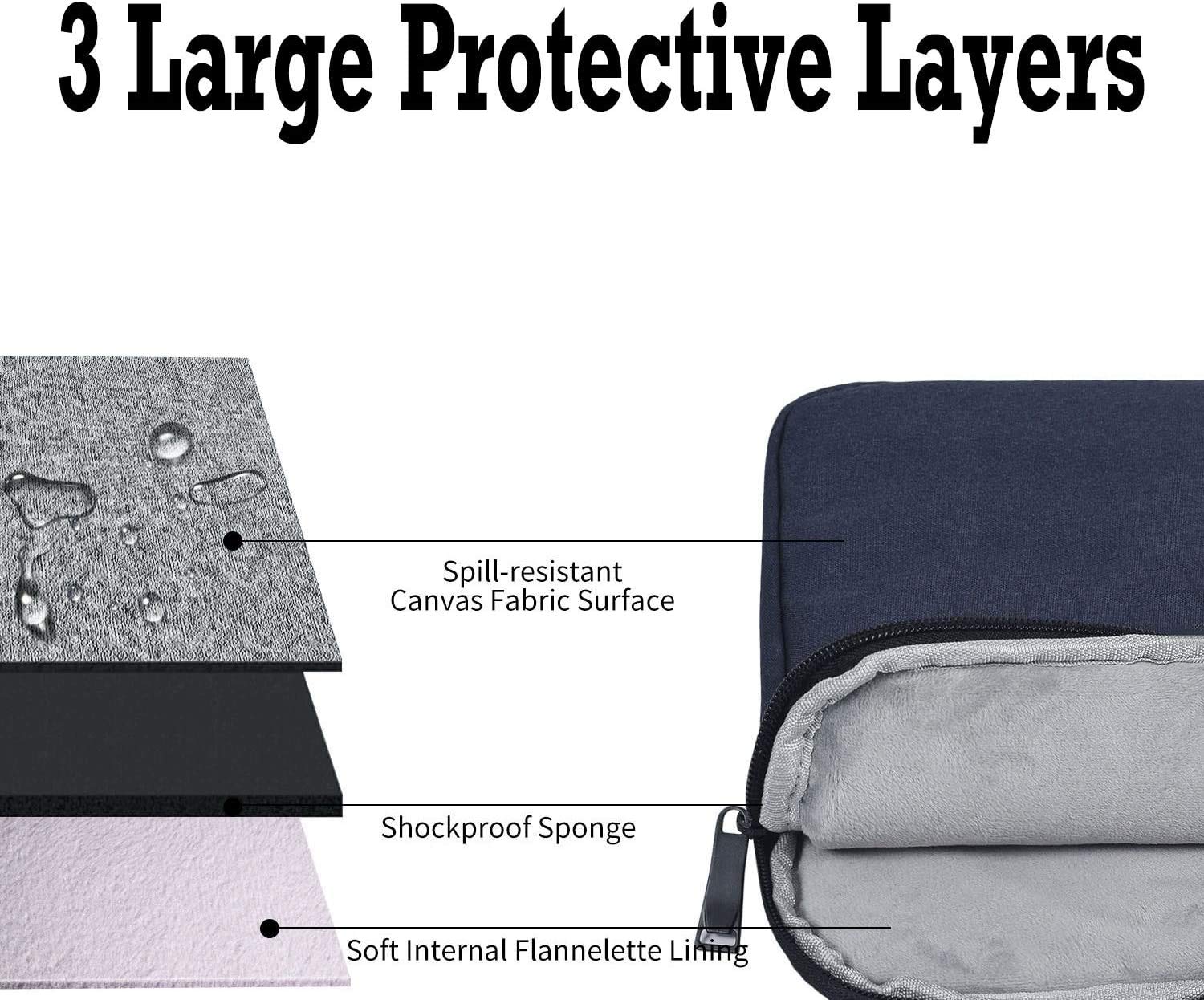 OJOS Tablet Sleeve Case Compatible New iPad 10.2-inch | 11 Inch New iPad Pro 2020 | iPad Pro 10.5 Inch | 9.7 Inch New iPad | iPad Air 3 2 | Samsung Galaxy Tab A 10.1" Sleeve Bag (Navy Blue) 3