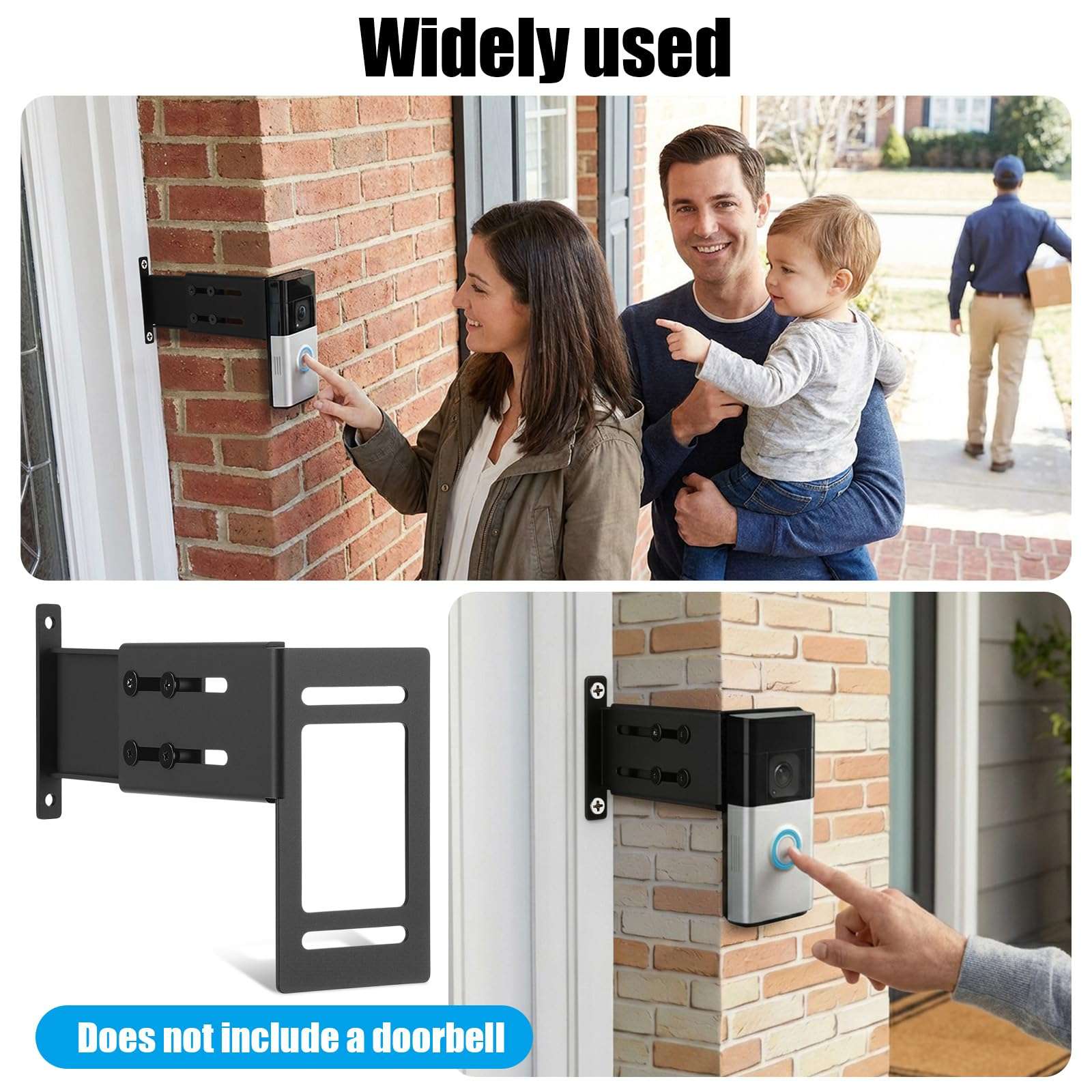 Novabright Doorbell Extender Compatible with Ring (2nd Generation) Brick Mount Extension Extends Doorbell Mount Quality Aluminum Material for Brick Wall Better Visibility and Angle 3