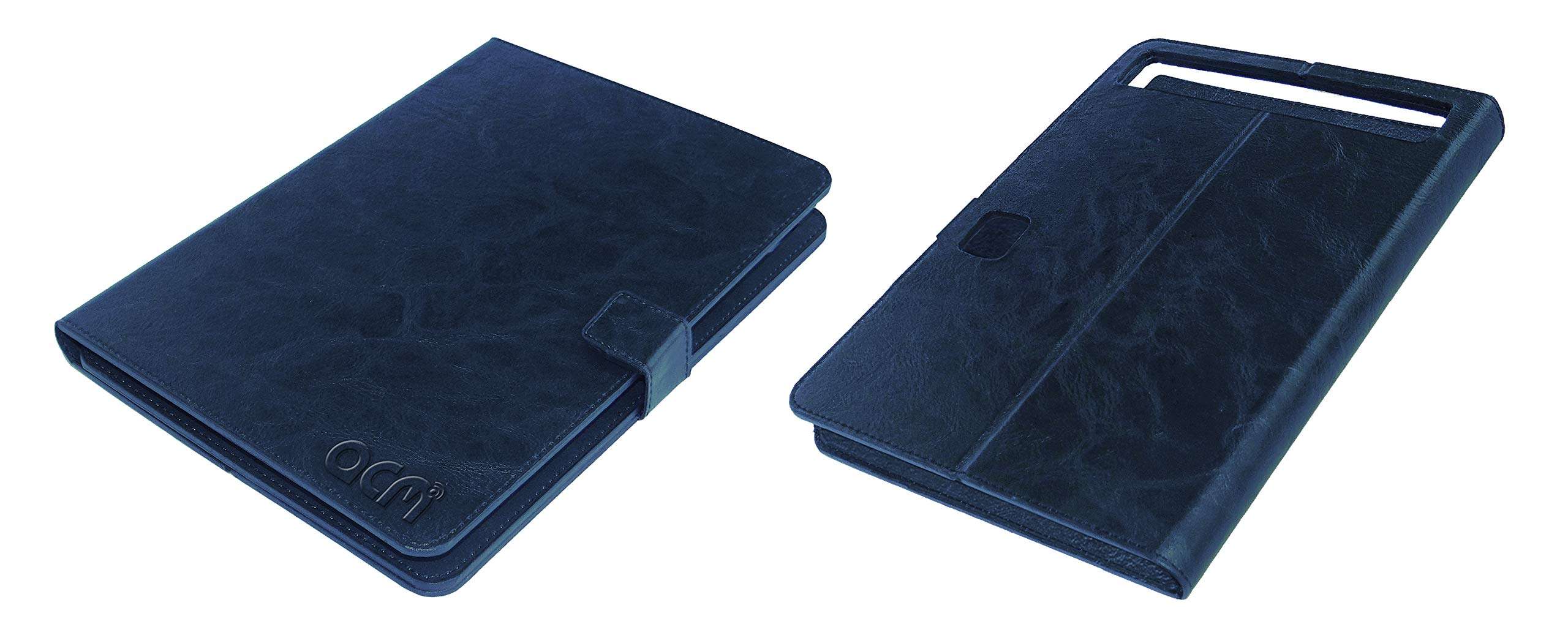 Acm Multi Protective Leather Flip Case with Viewing Stand Compatible with Digitab Dtlm72t Tablet Front & Back Cover Royal Black 5