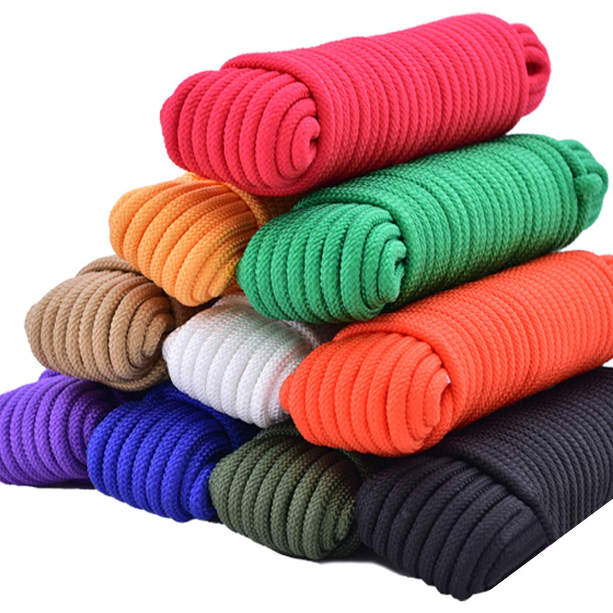 SMART&CASUAL 150 ft 1/5 inch (5mm) Nylon Poly Rope Flag Pole Polypropylene Clothes Line Camping Utility Good for Tie Pull Swing Climb Knot ((45.8M) 150ft, Sky Blue) 1