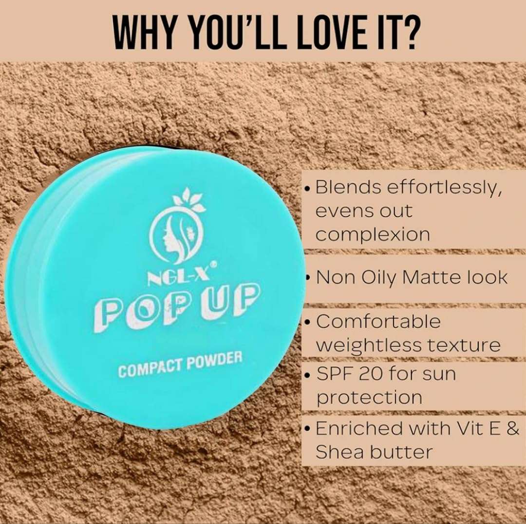 DV Nature New York Powder Foundation, Pressed Powder Compact, Mattifies Skin, Incl. Mirror and Applicator, Fit Me, 330 Toffee 6