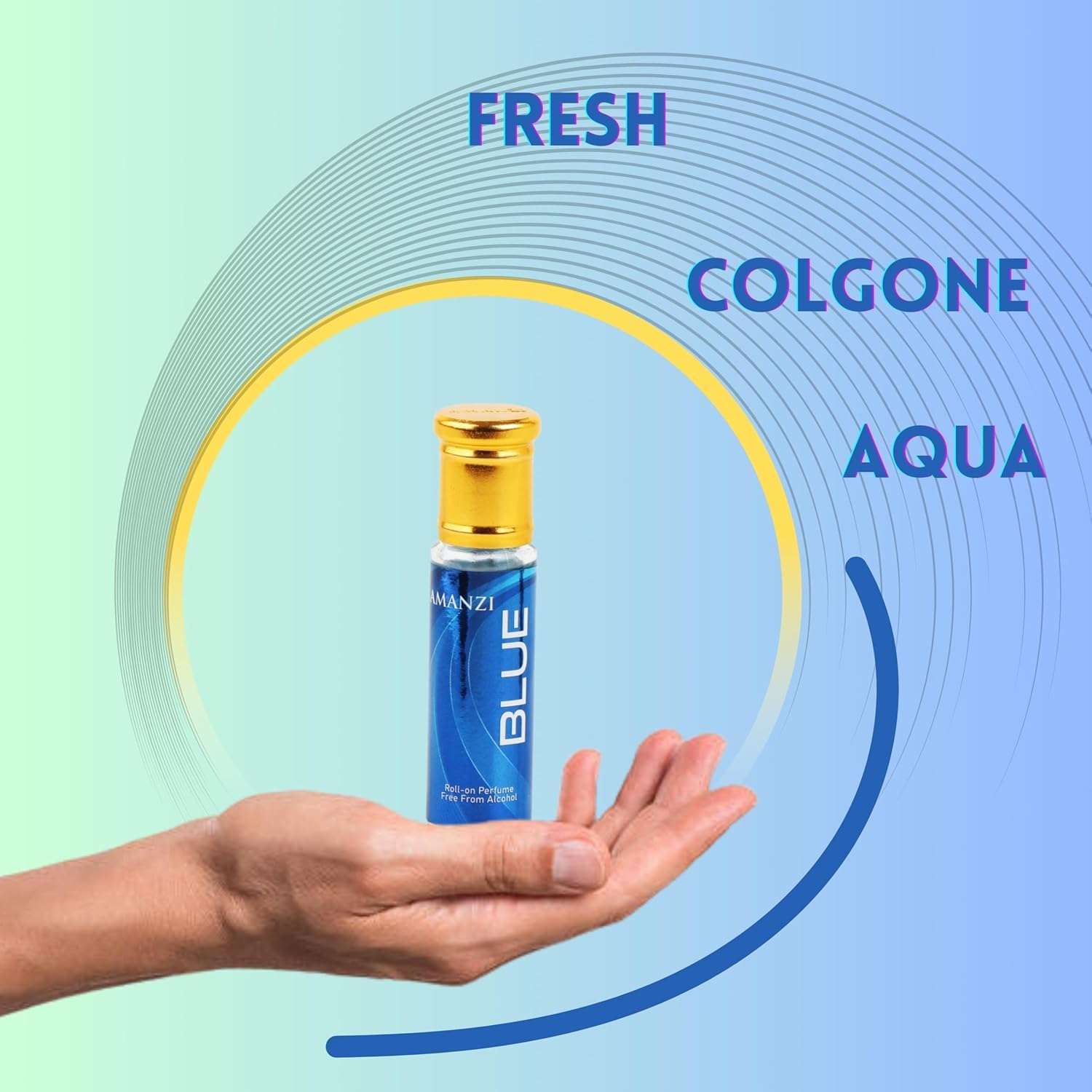 AMANZI - Blue - Attar - Long lasting Roll on Fragrance Oil Alcohol free – For Men and Women 4