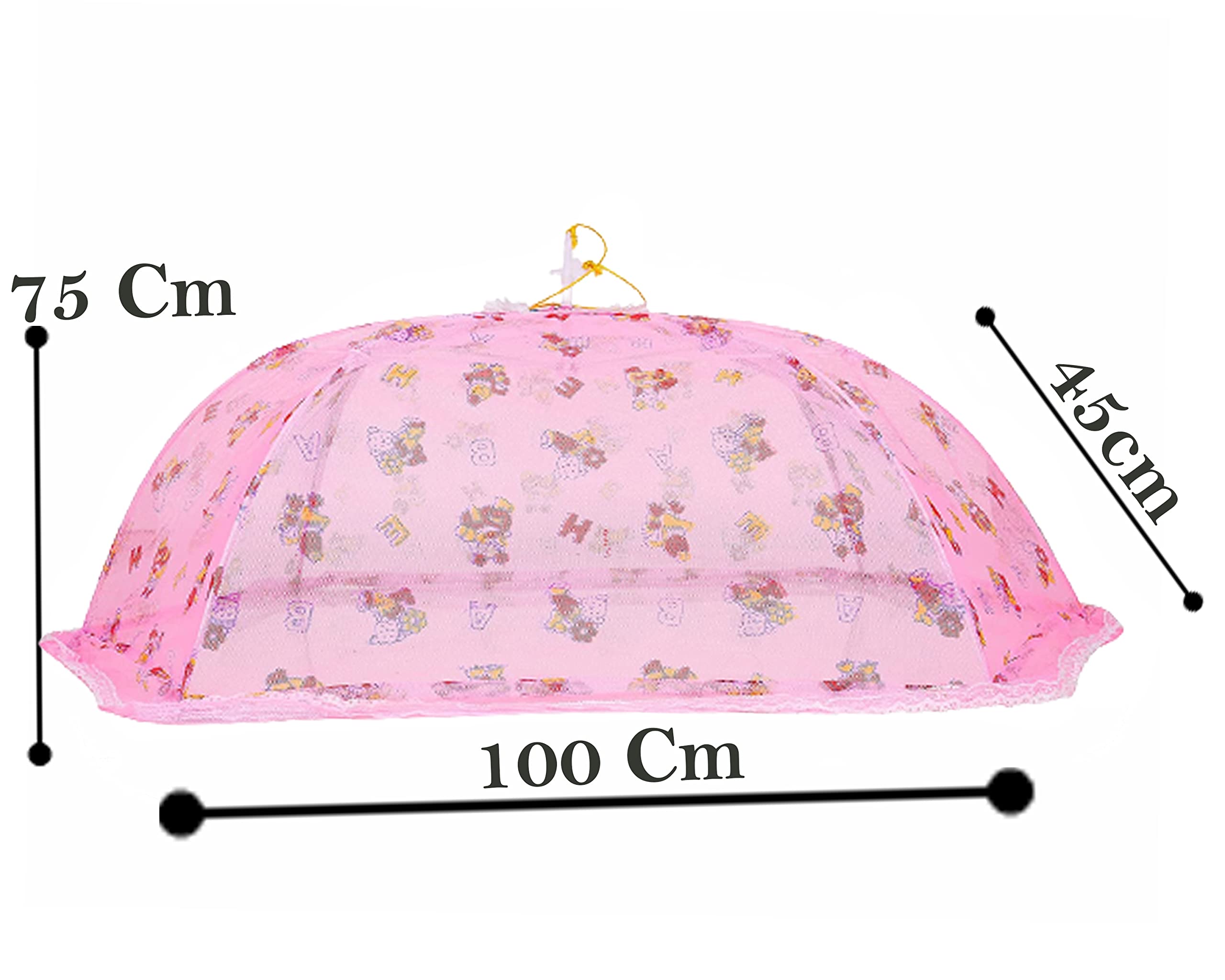 Ssanvi Baby Mosquito Net for New Born Baby Machardani Foldable Umbrella Design Mosquito Net for 0-3Year Baby Ensure Size (100x75x45Cm ) (Pink Mikki Print) 3