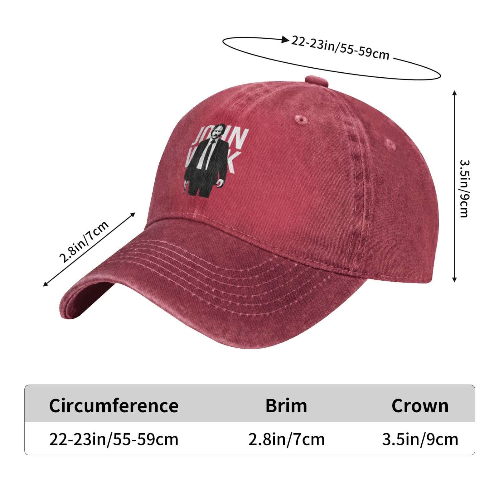 Keanu Reeves Vintage Washed Plain Baseball Cap for Men Women Adjustable Dad Golf Hat Gifts Red 4