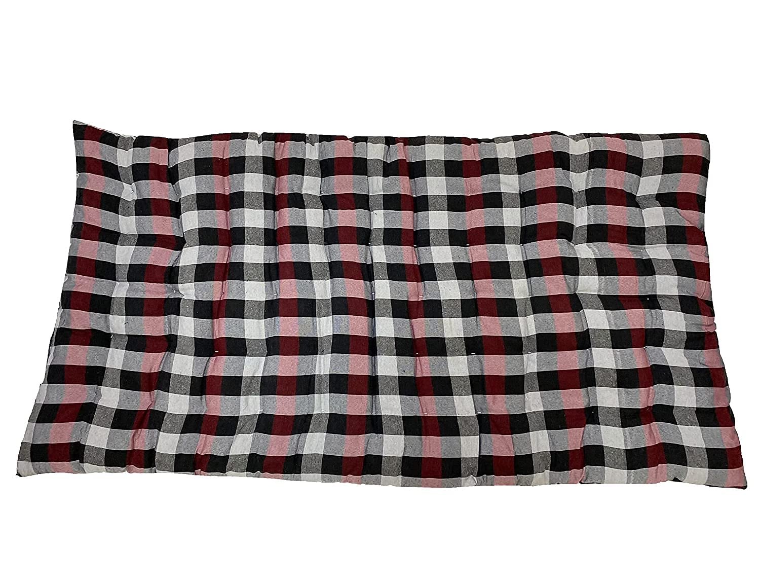 RAVOMAT Folding Medium Duel Soft Cotton Filling Multi Color Gadda/Mattress 6x4 ft or 72 x 47 Inches 4