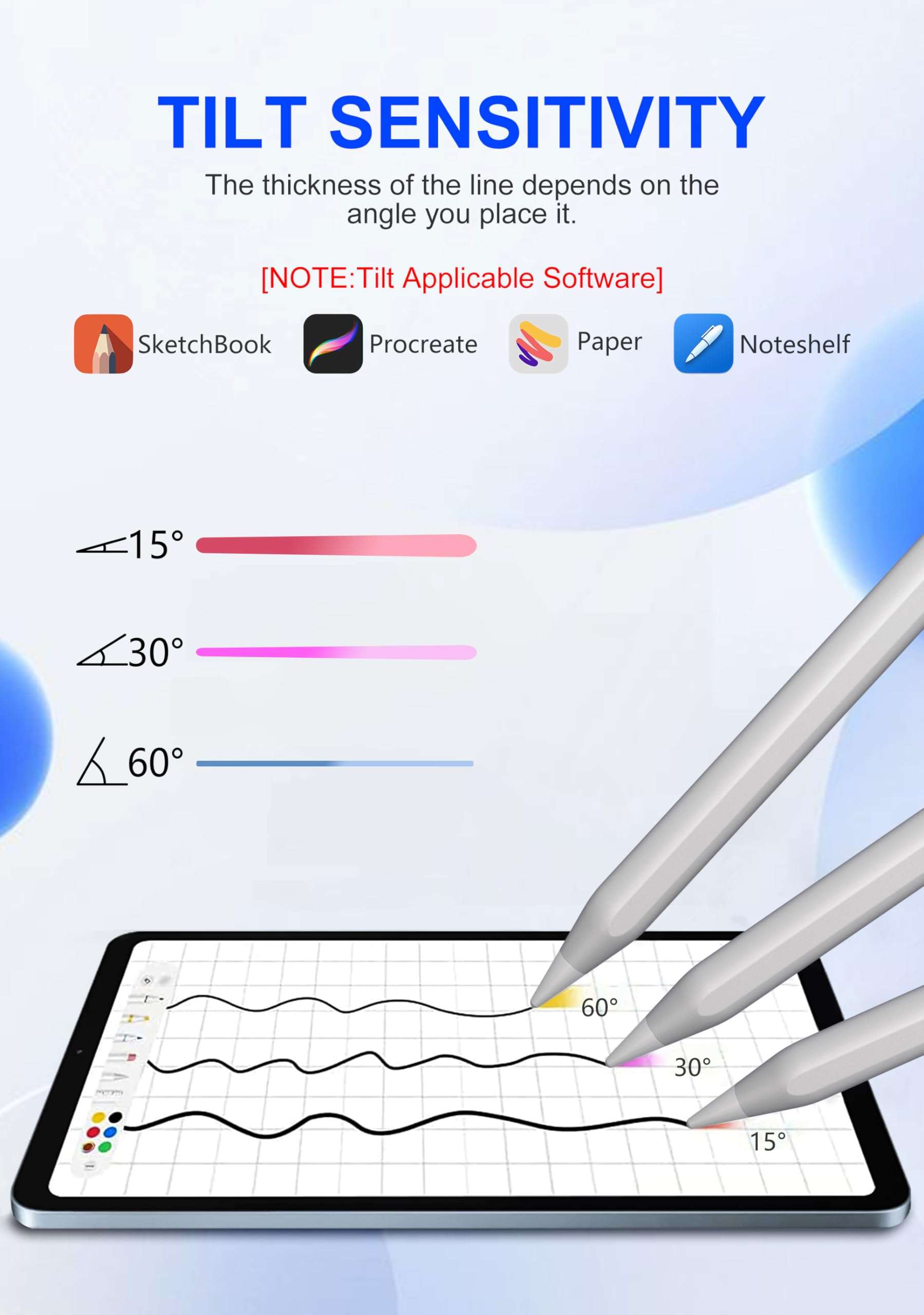 Surface Pen Stylus for Microsoft Surface Pro 11/10/9/8/X/7/6/5/4/3 - Surface 3/Go/Book/Laptop/Studio Windows Pen with Palm Rejection and Rechargeable, 4096 Pressure Sensitivity - Windows Stylus 5