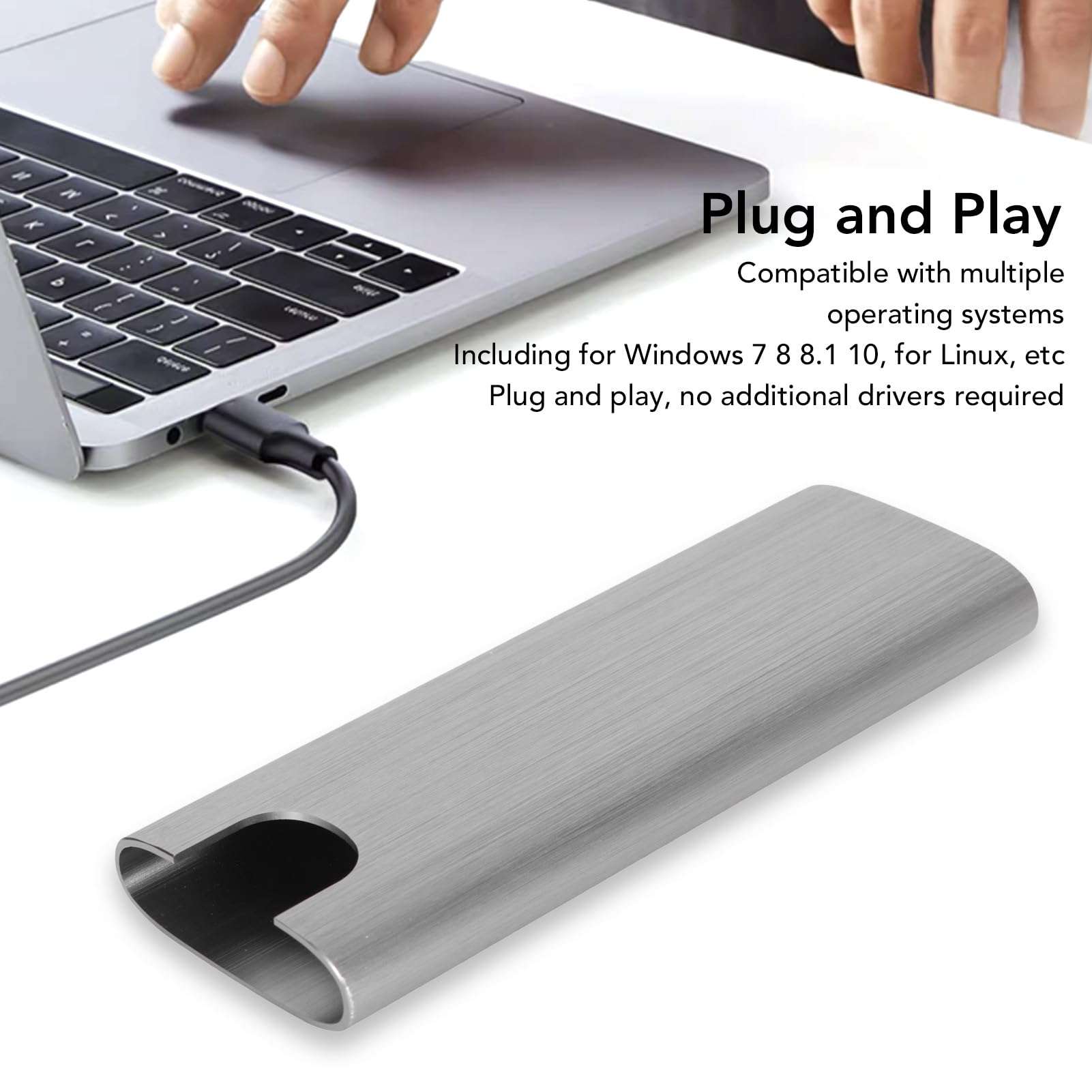 Aluminum Alloy SSD Enclosure, Tool Free 10Gbps Solid State Drive External Enclosure M.2 Nvme PCIE NGFF Portable for 2260 for 2230 (#1) 2