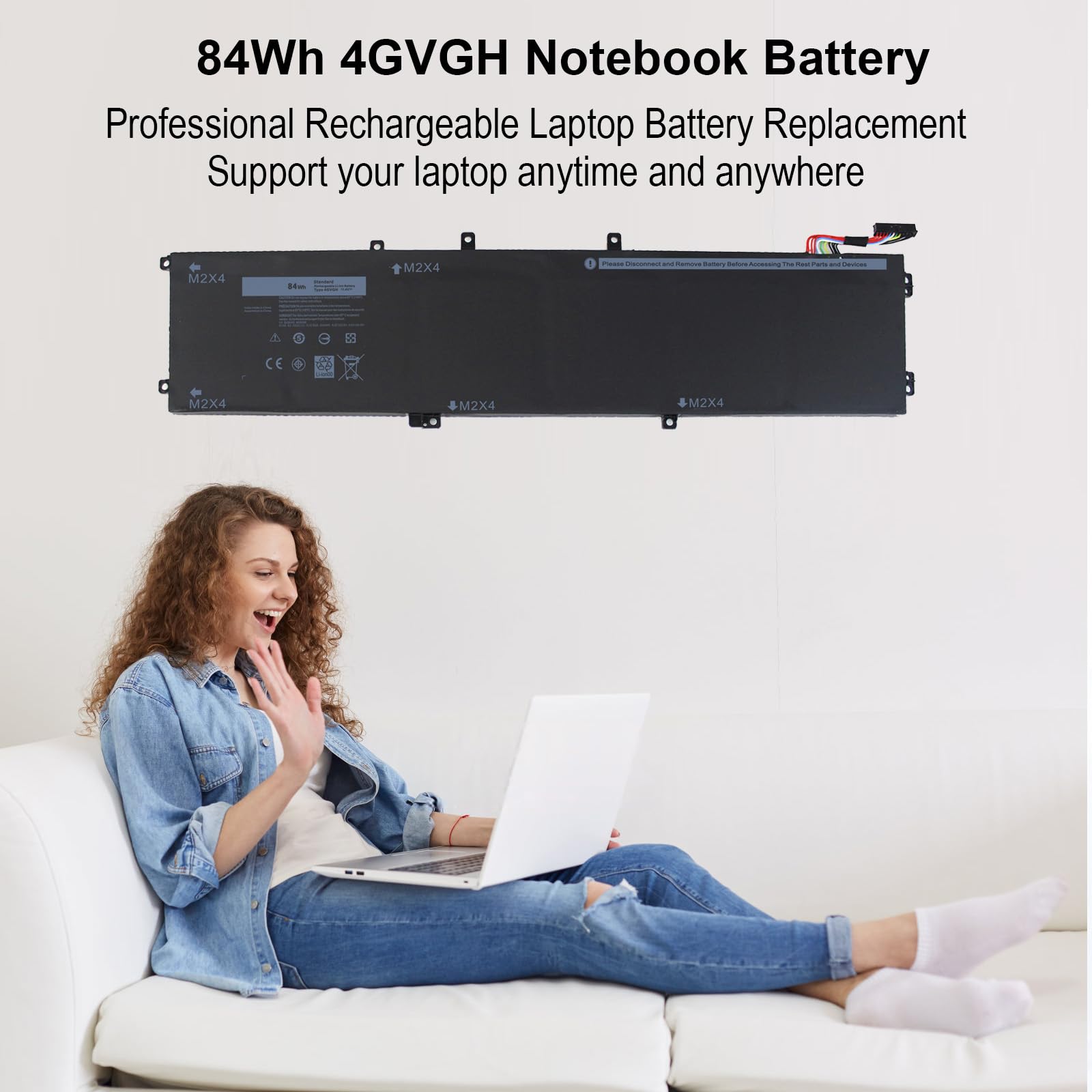 XPS 15 9550 4GVGH 1P6KD 84Wh 11.4V Battery Compatible with Dell XPS 15 9550 XPS9550,Precision 5510 Mobile Workstation,T453X 0T453X 04GVGH 01P6KD P56F P56F001 451-BBUX 15-9550-D1828T Replacement 6