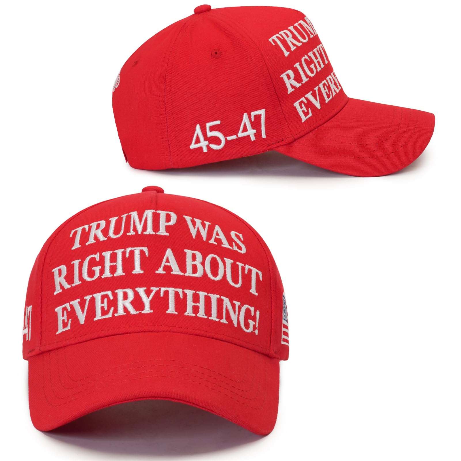 Aeonda Trump was Right About Everything Hat 2025 45-47 MAGA Hats with Embroidered USA Flag Adjustable Baseball Cap 1