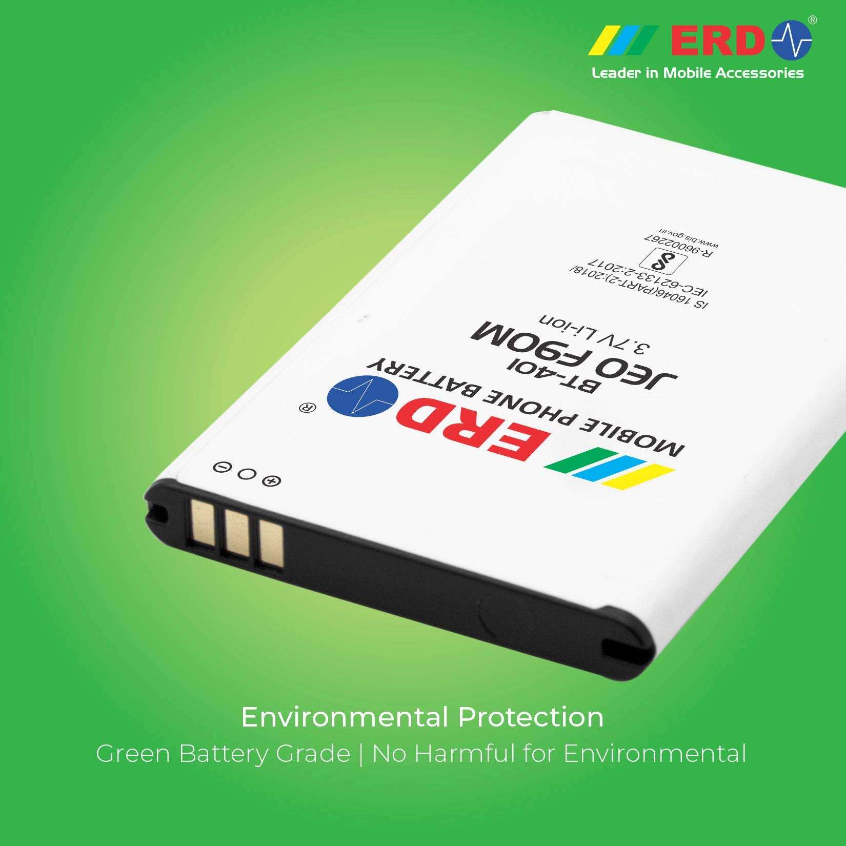 ERD BT-401 LI-ION Mobile Battery | Replacement Battery Compatible with JIO F90 | Capacity 1500 mAh 5