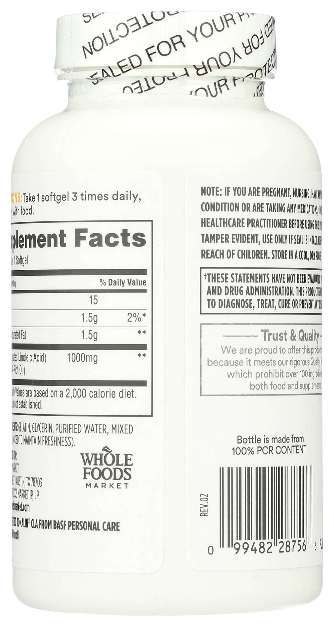 365 by Whole Foods Market, Tonalin Cla 1300Mg, 90 Softgels 3