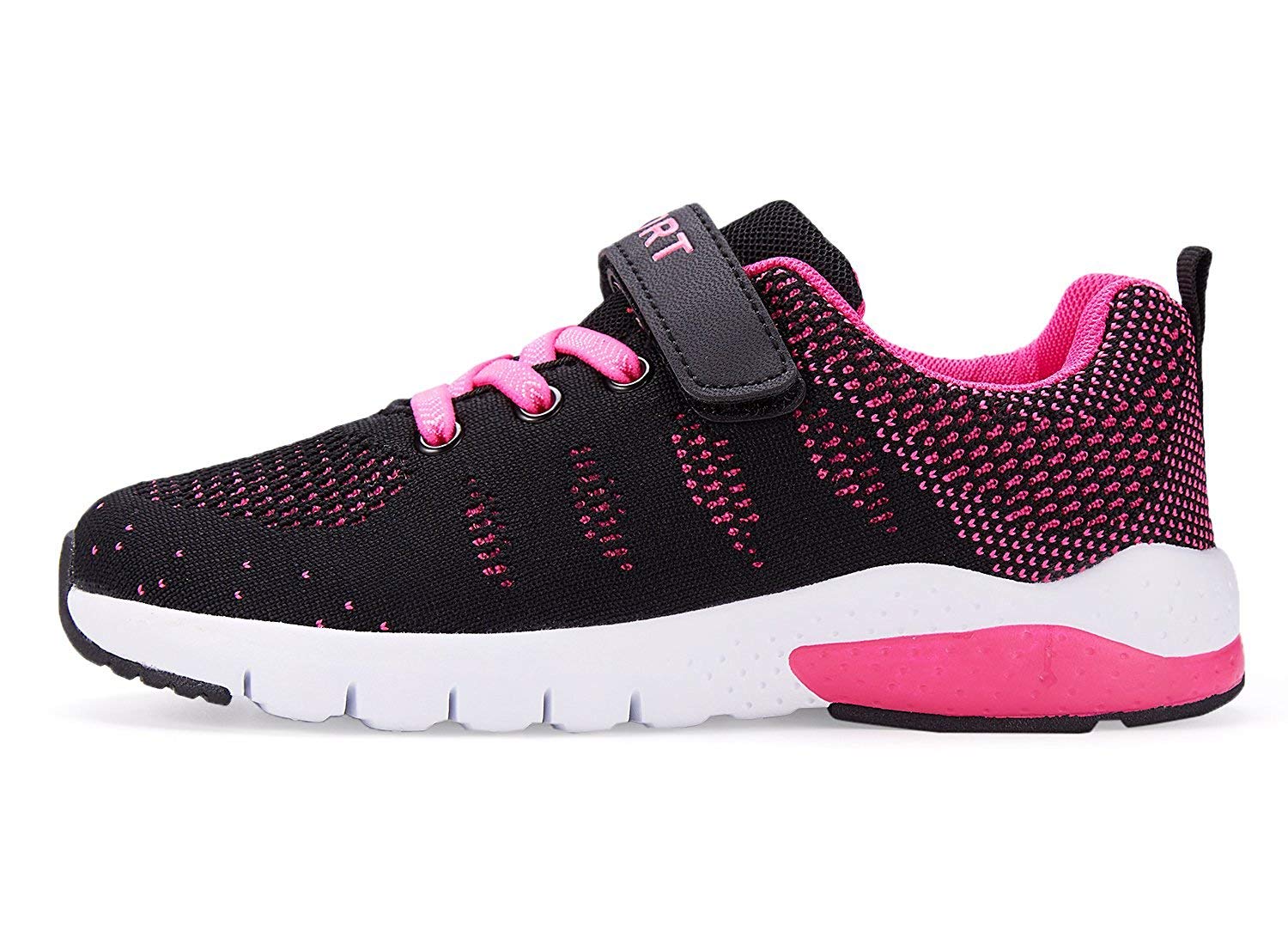 MAYZERO Kids Tennis Shoes Breathable Athletic Shoes Lightweight Walking Running Shoes Fashion Sneakers for Boys and Girls Size:36(4M) Rose 2