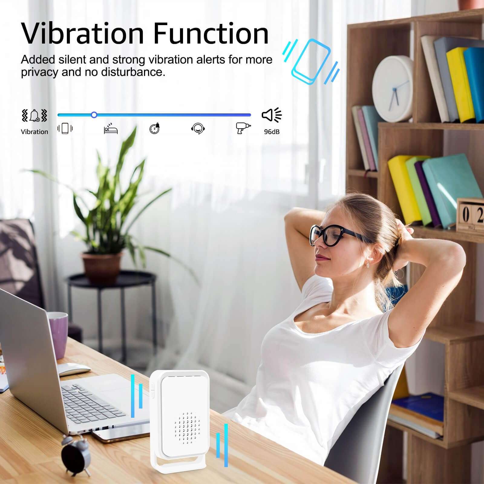 2Pack Motion Sensor Doorbell, Wireless Motion Sensor Door Chime, Motion Sensor Detector Door Chime, Wireless Welcome Doorbell LED Indicators for Indoor Home Business Store Office School 4