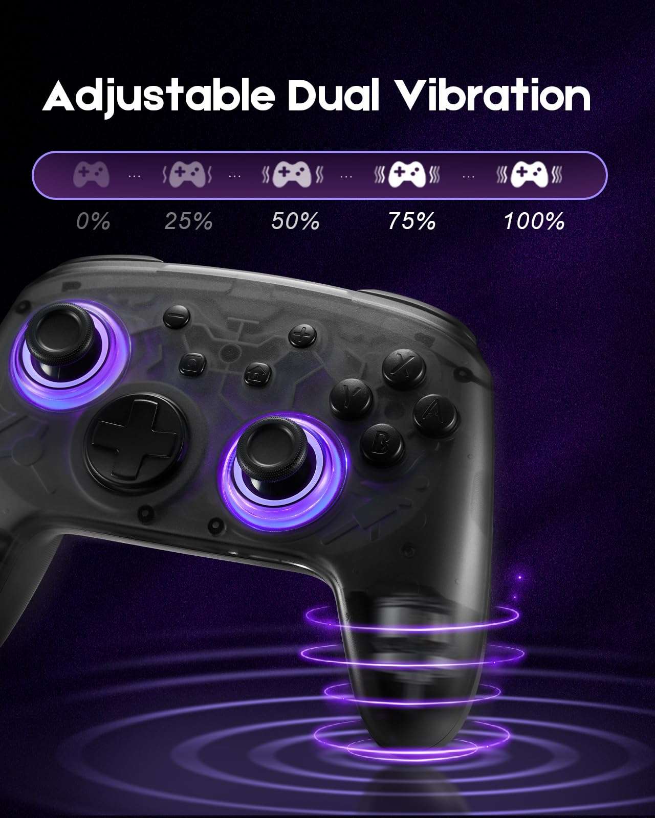 BINBOKPLAY Switch Controller, Wireless Switch Pro Controller for Switch/Lite/OLED, Switch Remote Gamepad with Mecha-Tactile Action Buttons/RGB Light/Map Button/6 Axis/Turbo 5