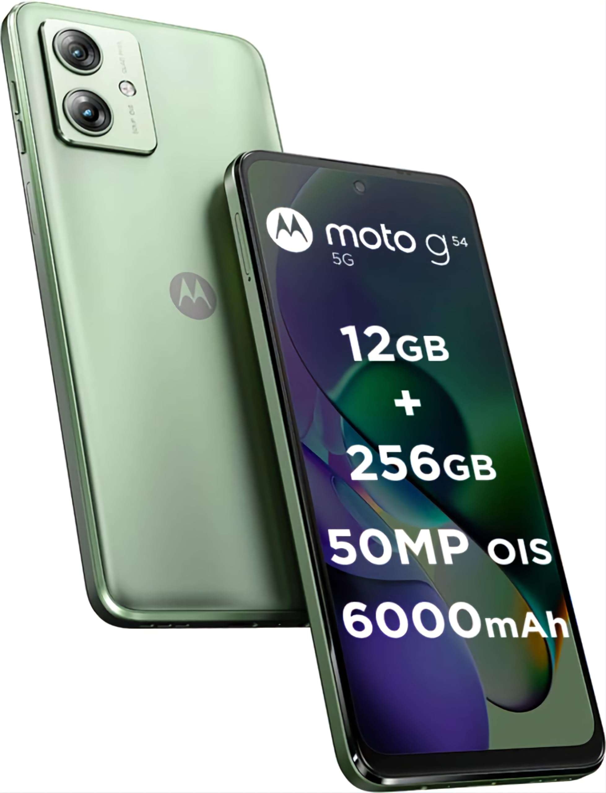 Motorola G54 5G (Mint Green, 12GB RAM, 256GB Storage) | MediaTek Dimensity 7020 Processor | 6000mAh Battery with 30W Turbocharging | 50 MP OIS Camera with UltraPixel Technology | 6000 mAh Battery 1