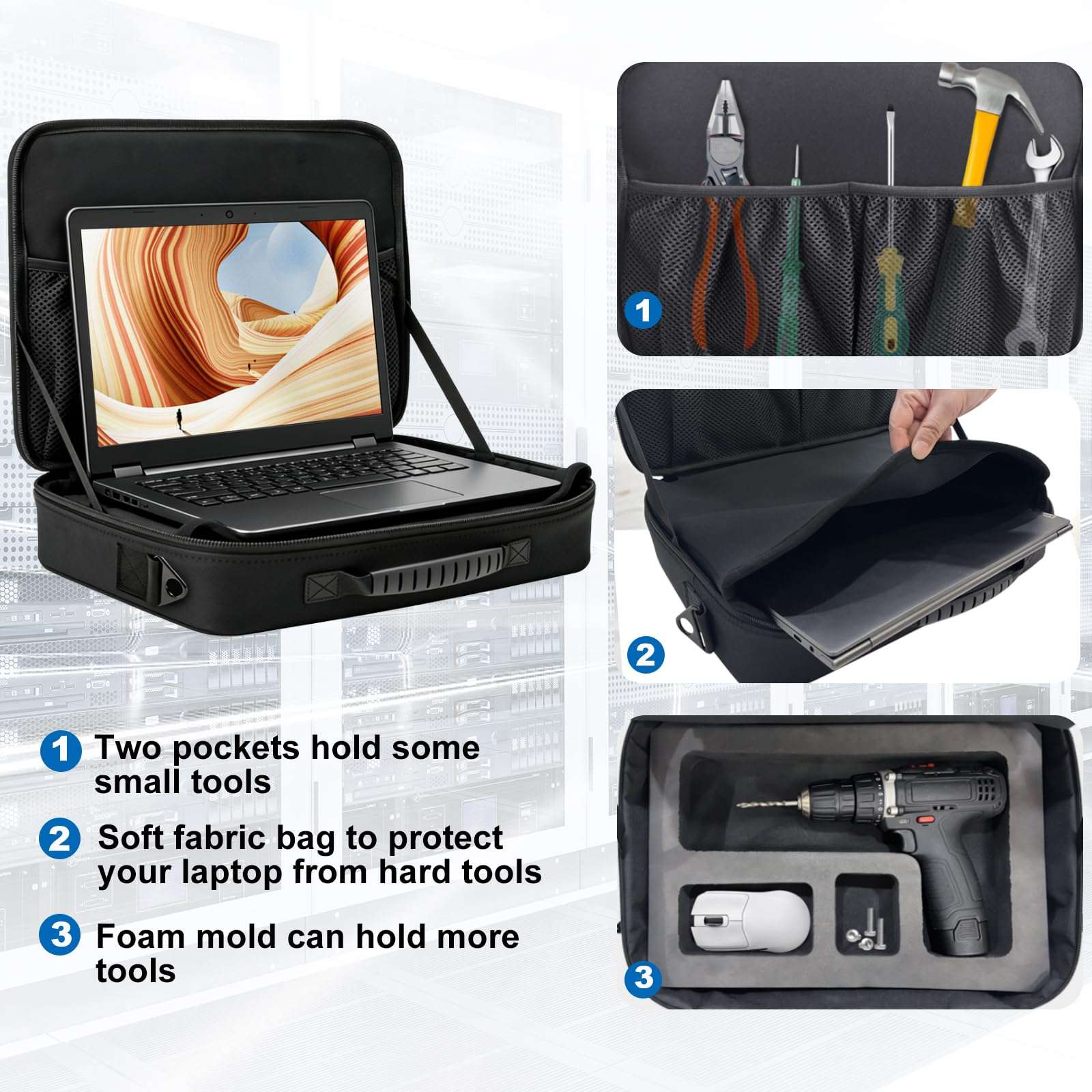 Magnetic Portable Laptop Stand for Technicians, 18-Magnet Hands-Free Workstation, Rated to 60 lbs Magnetic Toolbox, Heavy-Duty Laptop Stand & Tool Organizer, Attach to Trucks, HVAC, Walls, Engineers 5