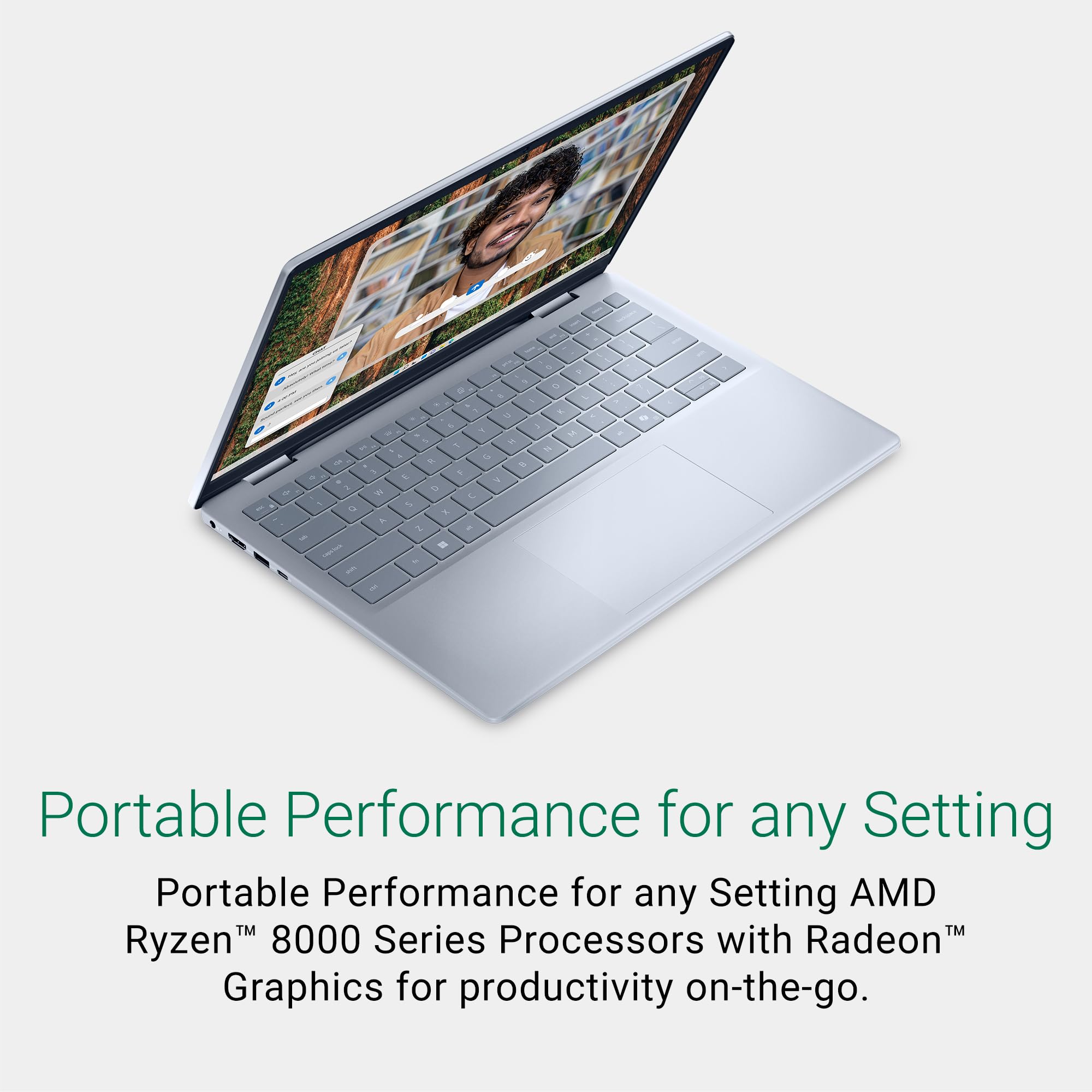 Dell Inspiron 5445 Thin & Light Laptop, AMD R5-8540U Processor, 16GB DDR5 + 512GB SSD, 14" (35.52cm) FHD+AG 250nits Display, Backlit KB, Win 11 + MSO'21, 15 Months McAfee, Ice Blue, 1.61kg 3