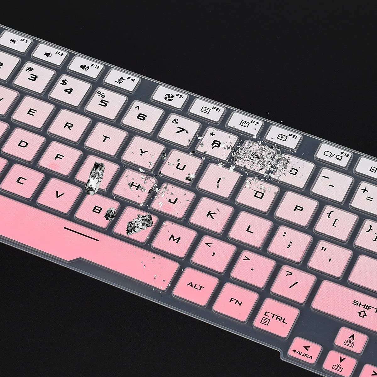 Justec Keyboard Cover Fit with ASUS TUF Gaming A15 TUF506 TUF506IV TUF506IU FA506 FA506IH FA506II, TUF Gaming F17 FX706 FX706LI, TUF Gaming A17 TUF706 TUF706IU TUF706IH Series - Gradient Pink 3