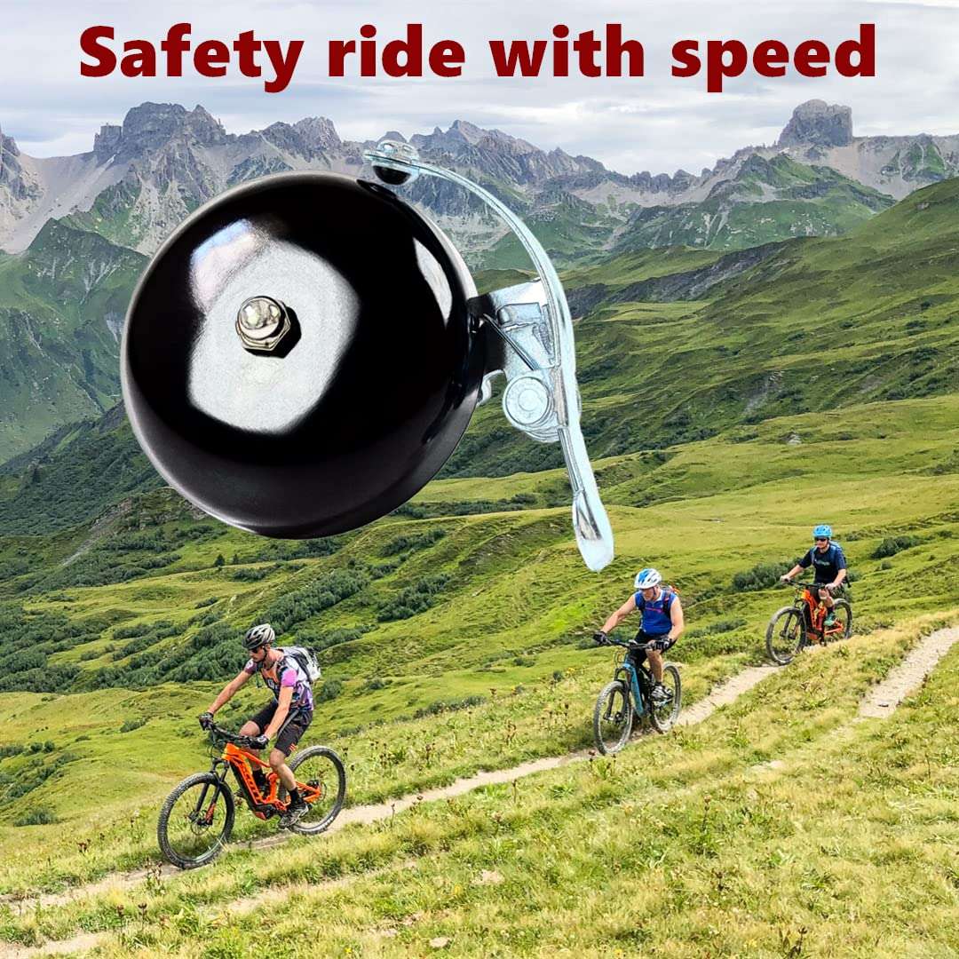 Yunshan Classic Bell, Loud Crisp Clear Sound Bicycle Accessories for Adults Youths, Stylish Horn for Road and Mountain Bike (Blue) 6