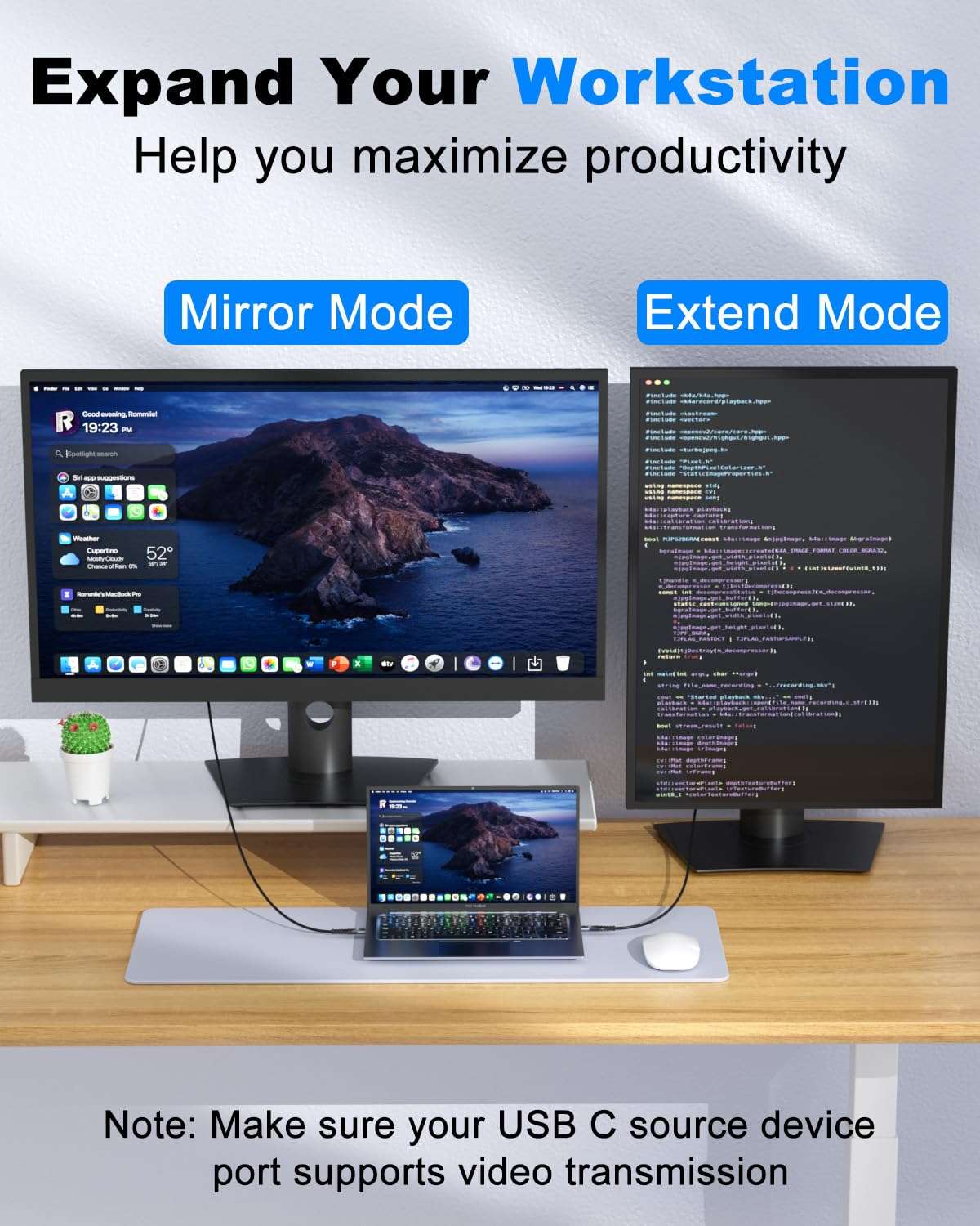 USB C to HDMI Cable 2-Pack [10+15ft] 4K@60Hz, High Speed USB-C to HDTV Wire for Home Office, Thunderbolt 5/4/3 Compatible with MacBook Pro/Air, iPhone 15/16/17 Series, iPad, Surface, Galaxy, XPS, etc 4