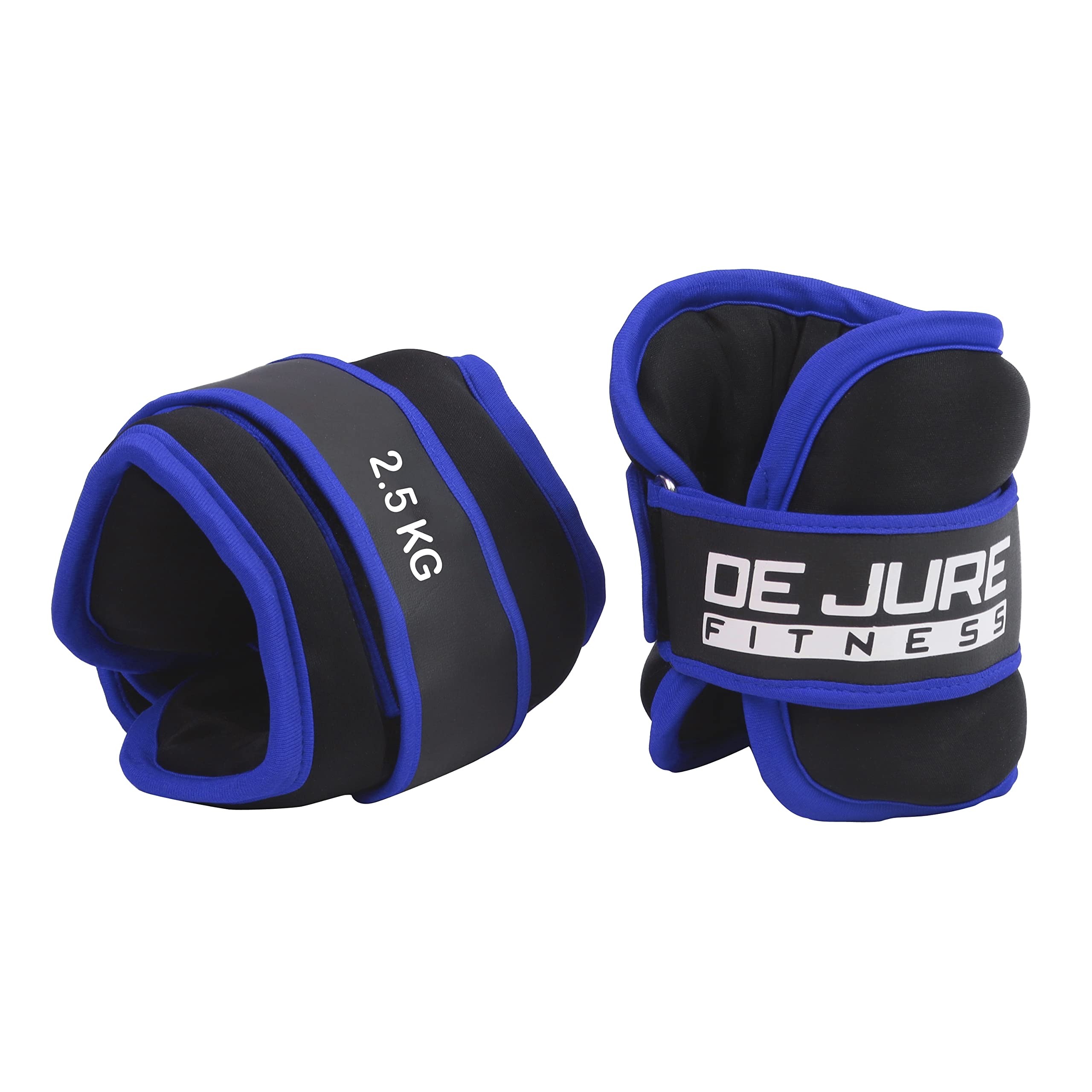 DE JURE FITNESS Ankle & Wrist Weight Set, Adjustable Strap, 2.5KG Pair (2.5Kg x 2 = 5kg) (P) (Blue Black) 6