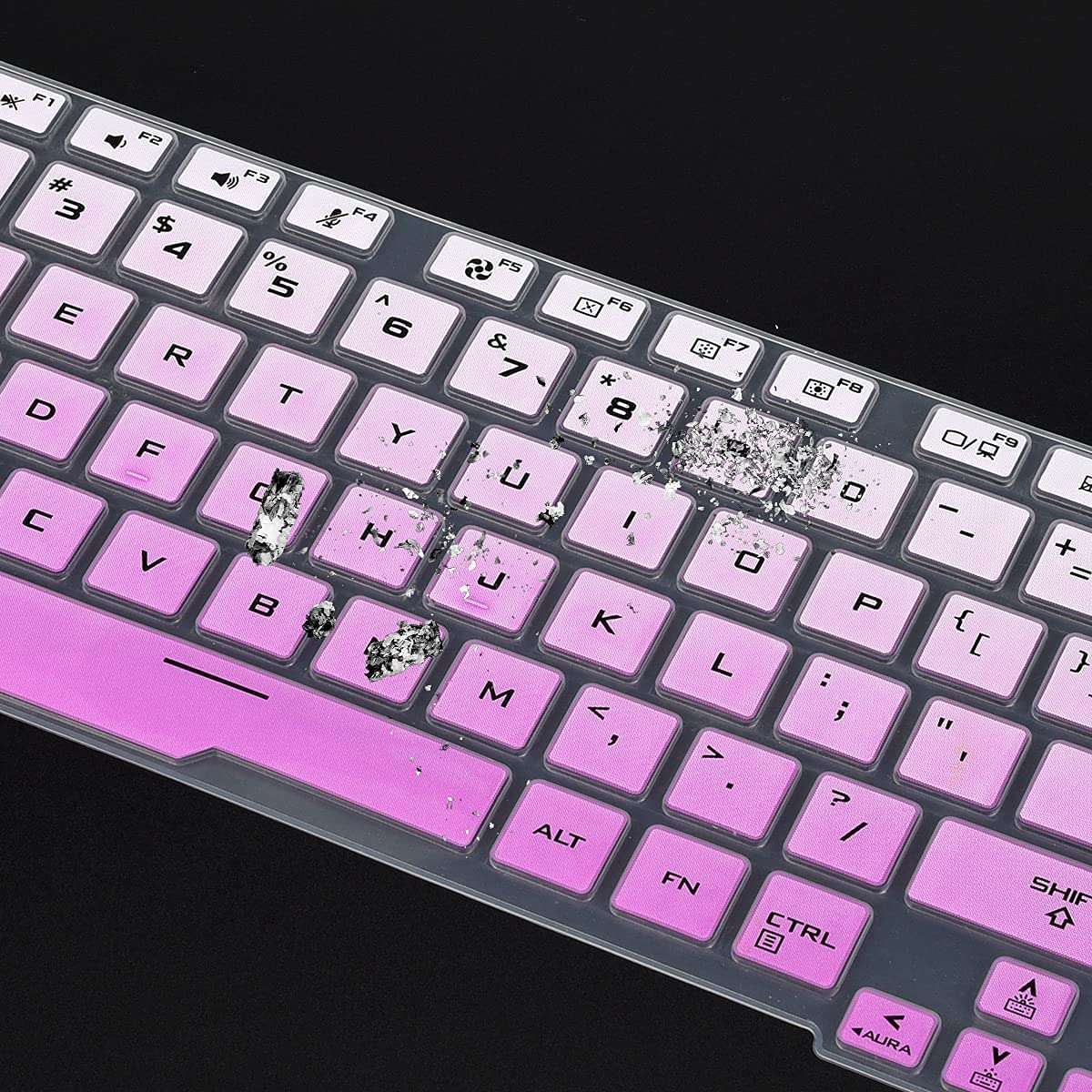 Justec Keyboard Cover Fit with ASUS TUF Gaming A15 TUF506 TUF506IV TUF506IU FA506 FA506IH FA506II, TUF Gaming F17 FX706 FX706LI, TUF Gaming A17 TUF706 TUF706IU TUF706IH Series - Gradient Purple 3