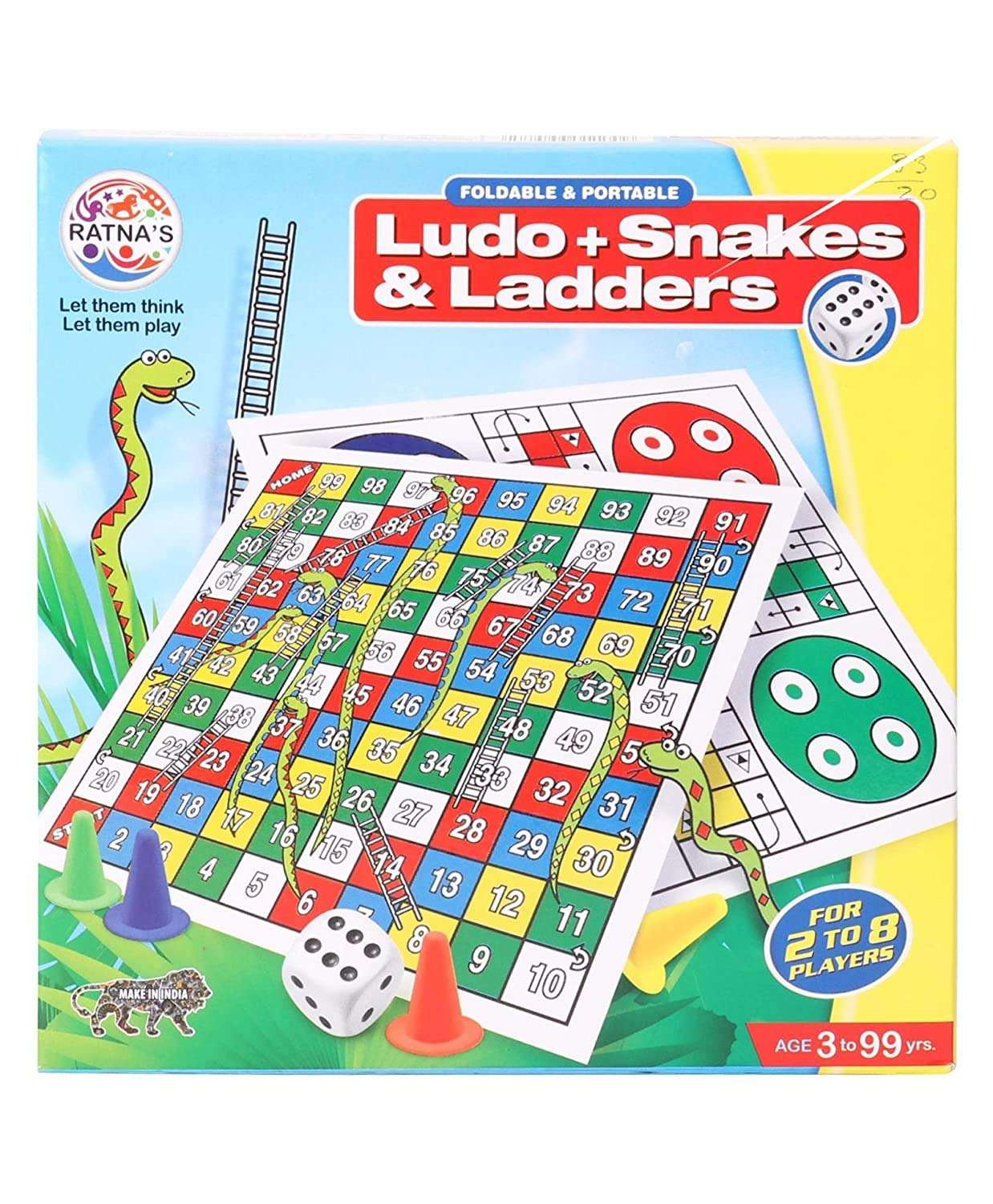 Naksh Foldable & Portable Ludo + Snakes and Ladder Game 4