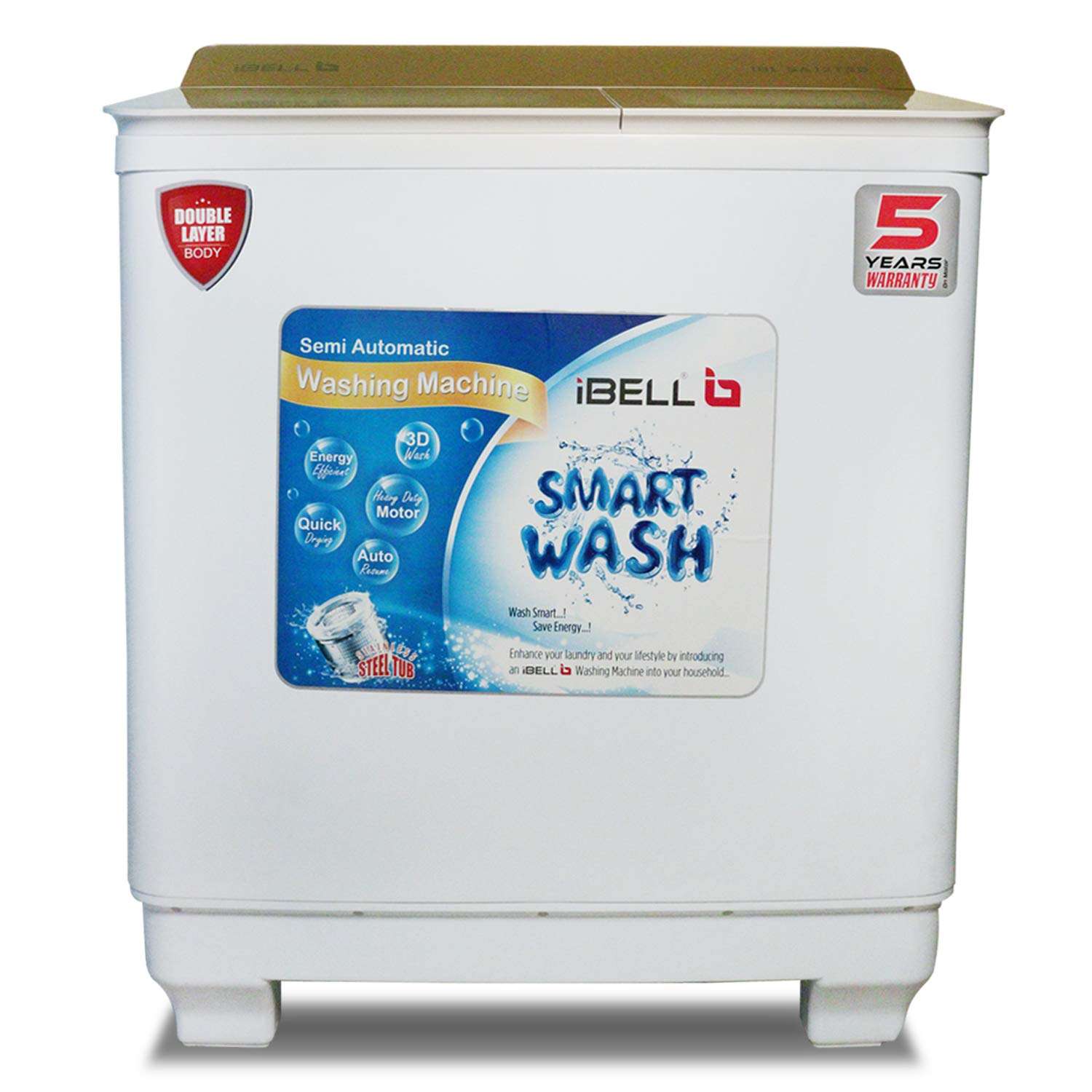 iBELL SA12TSD 12 kg Semi-Automatic Top Loading Washing Machine (105cmx88cmx57cm), White 1