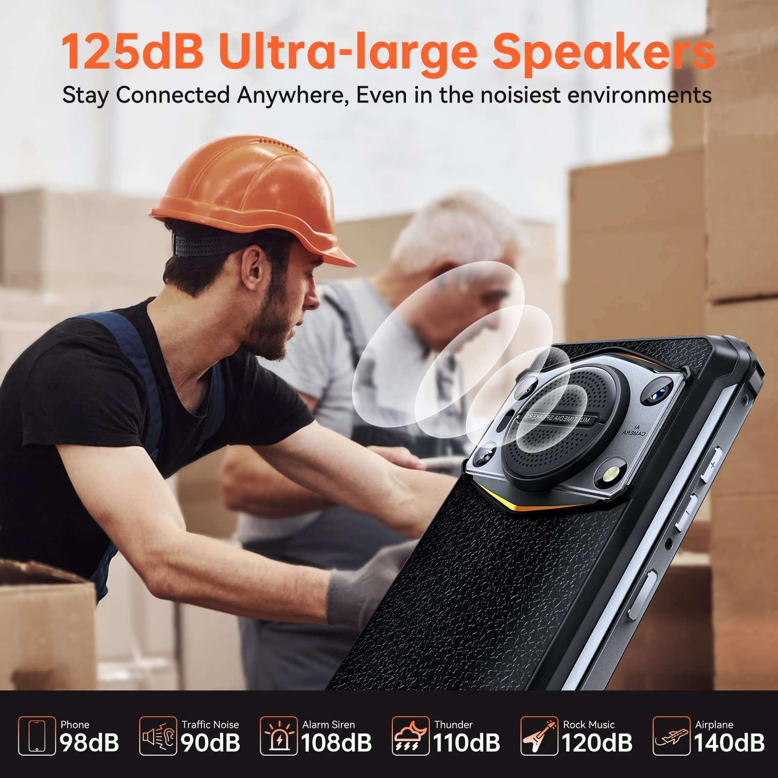 OUKITEL WP22 Rugged Smartphone Unlocked,13GB 256GB Android13 Cell Phone,10000mAh Battery 125dB Speaker 6.58" FHD+ Rugged Phone, Helio P90 48MP Camera 20MP Night Vision Mobile Phone,4G Dual Sim OTG NFC 2