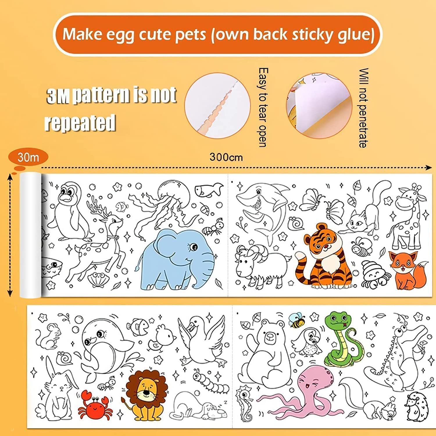 JEGHADHA Drawing Paper Roll for Kids Large White Art and Craft Poster Roll for Coloring Painting and Doodling DIY Drawing Sheet for Boys and Girls Toddlers Preschool and Kids 6