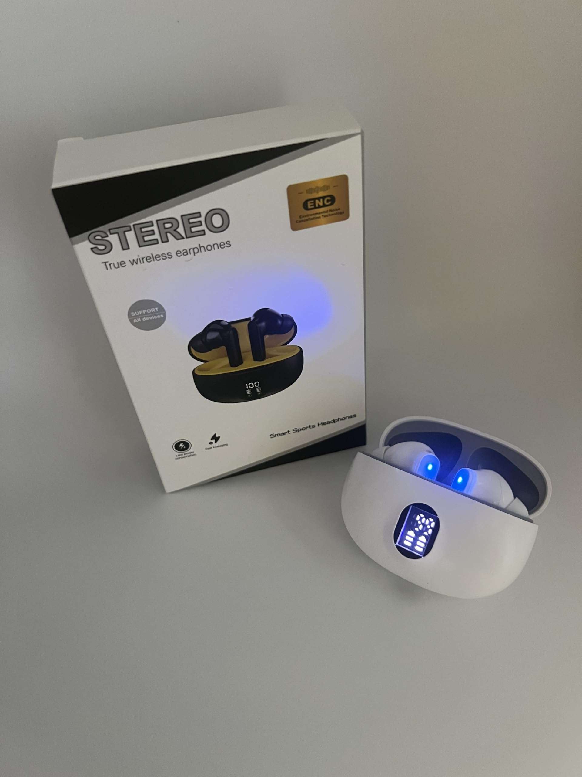 Ear Buds,Bluetooth Noise canceling Water Resistant and Comfortable fit compatable with Apple/iPhone and Samsung Products.Rechargeable Wireless Ear pods. 4