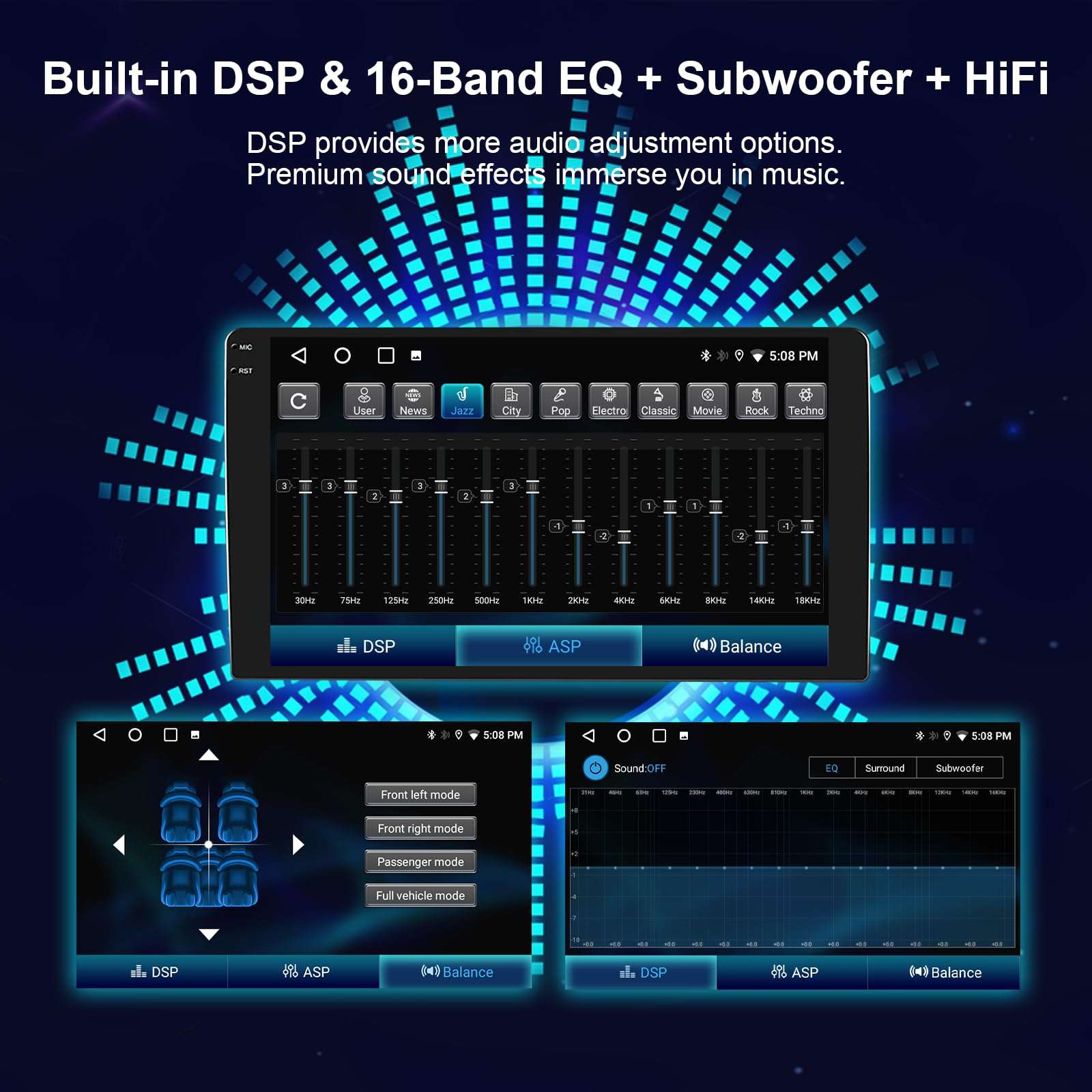 FIUFUL Android Car Radio Stereo for Toyota Camry 2012 2013 2014 with Wireless CarPlay/Android Auto, 8 Core HD Touchscreen Car Radio with AM/FM/RDS Backup Camera WiFi, 2G RAM+32G ROM (8 Core) 6