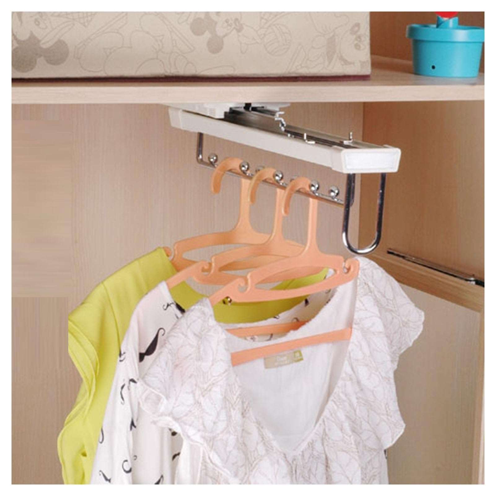 Extendable Trouser Hanger,Pull Out Trousers Rack,Closet Clothes Hanger Rail,for Wardrobe Trousers Clothing Storage,Save Space,Loading Capacity 30 Kg 5