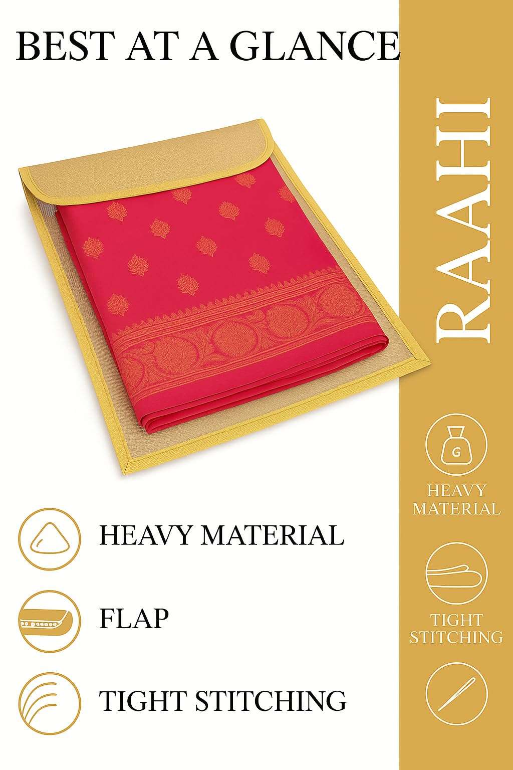 RAAHII 10 Piece Transparent Single Saree Cover With Flap, Suit Packing Plastic Covers For Sadi, Duppata, Clothes Bags, Lehenga, Kurti For Wedding Gifting Or Wardrobe Storage Organizer, 2 cm, 37 cm 4