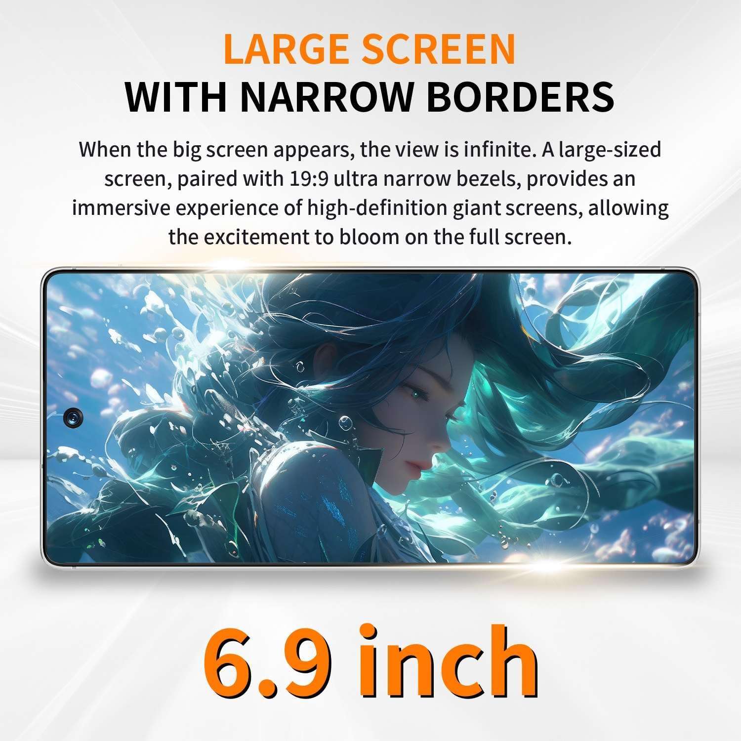 ExAchat I25U 5G Unlocked Phones,Android 15.0 Smartphone,6.9" HD,8000mAh Battery,8GB+256GB,72+108MP Camera,Built-in Stylus Pen,5G Dual SIM Cards/Face Unlock/Fingerprint Unlock/GPS. (Black) 6