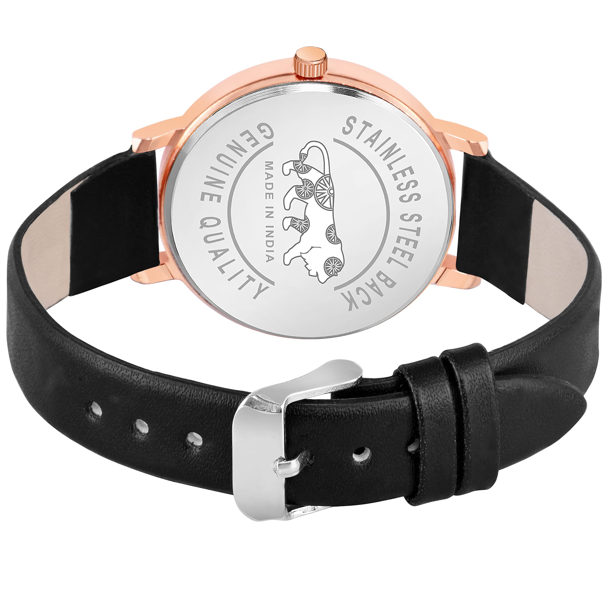 CX with CORXIL Analog Women's Watch | 4 Different Dial Black-Blue-Pink-White Leather Band |Formal Watch Collection for Women (Black - Blue) 5