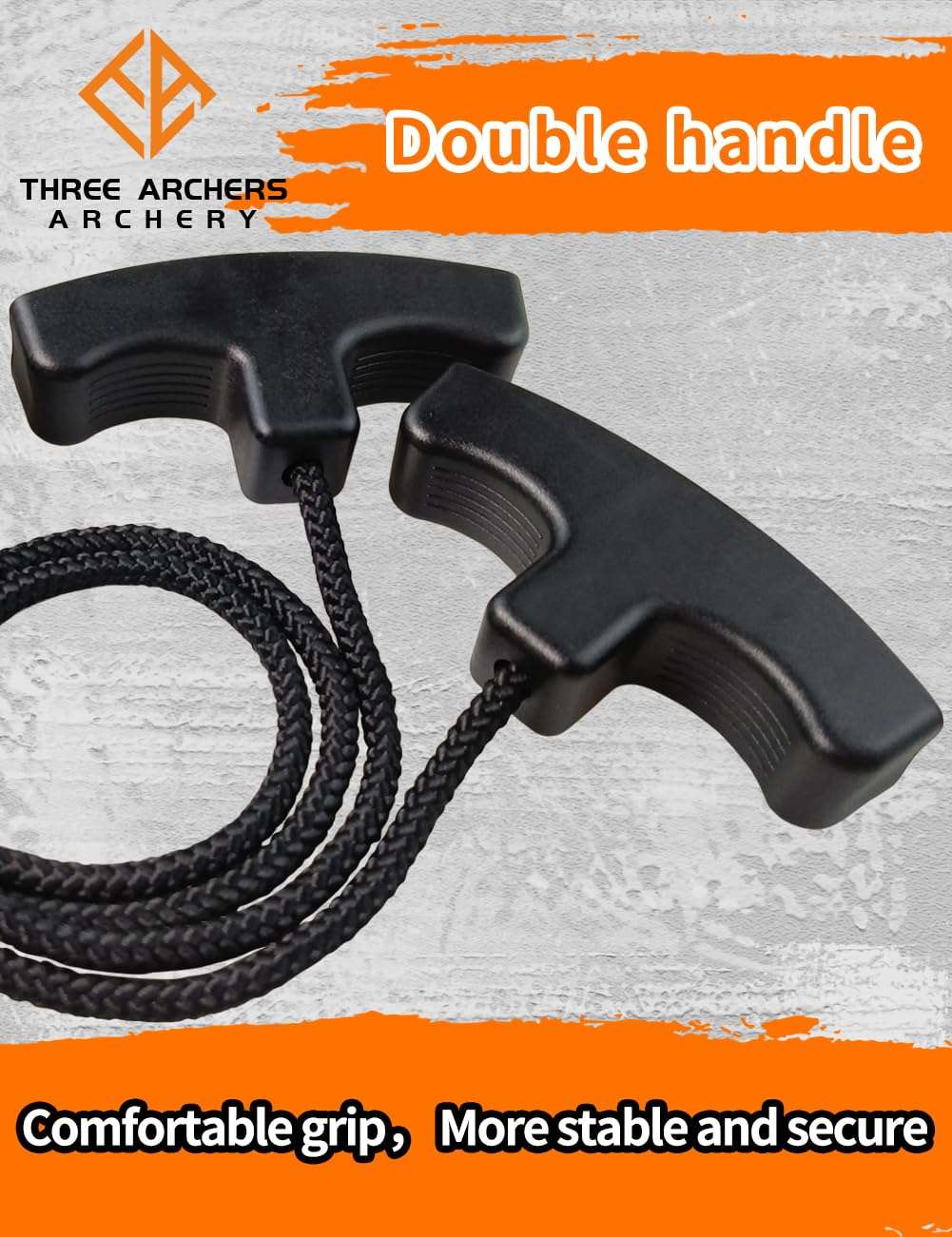 THREE ARCHERS Crossbow Cocking Device T Handle Crossbow Rope Cocker Crossbow String Puller Tool (All Black) 5